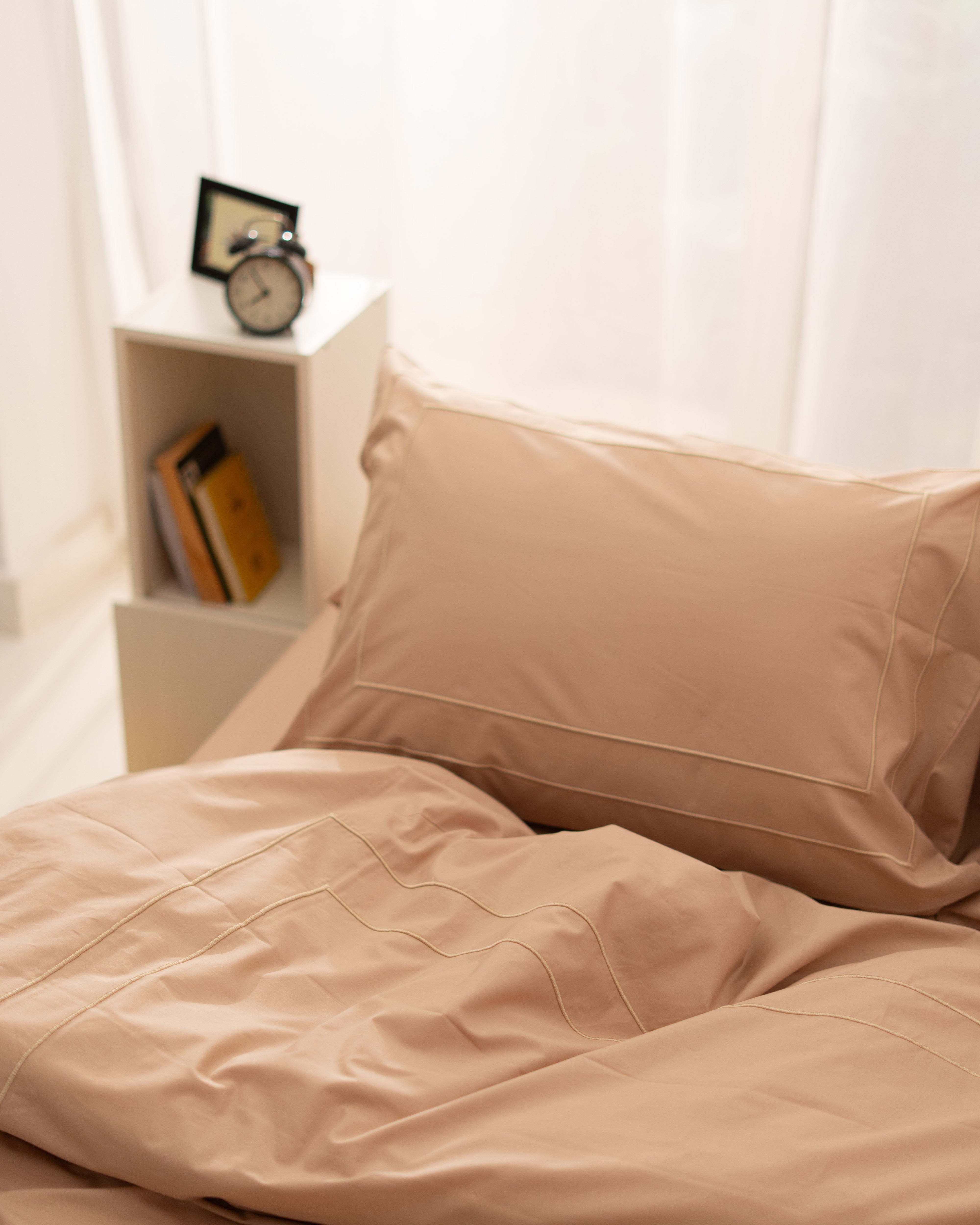 Duvet Cover Set - Double Frame Embroidery - Egyptian Cotton
