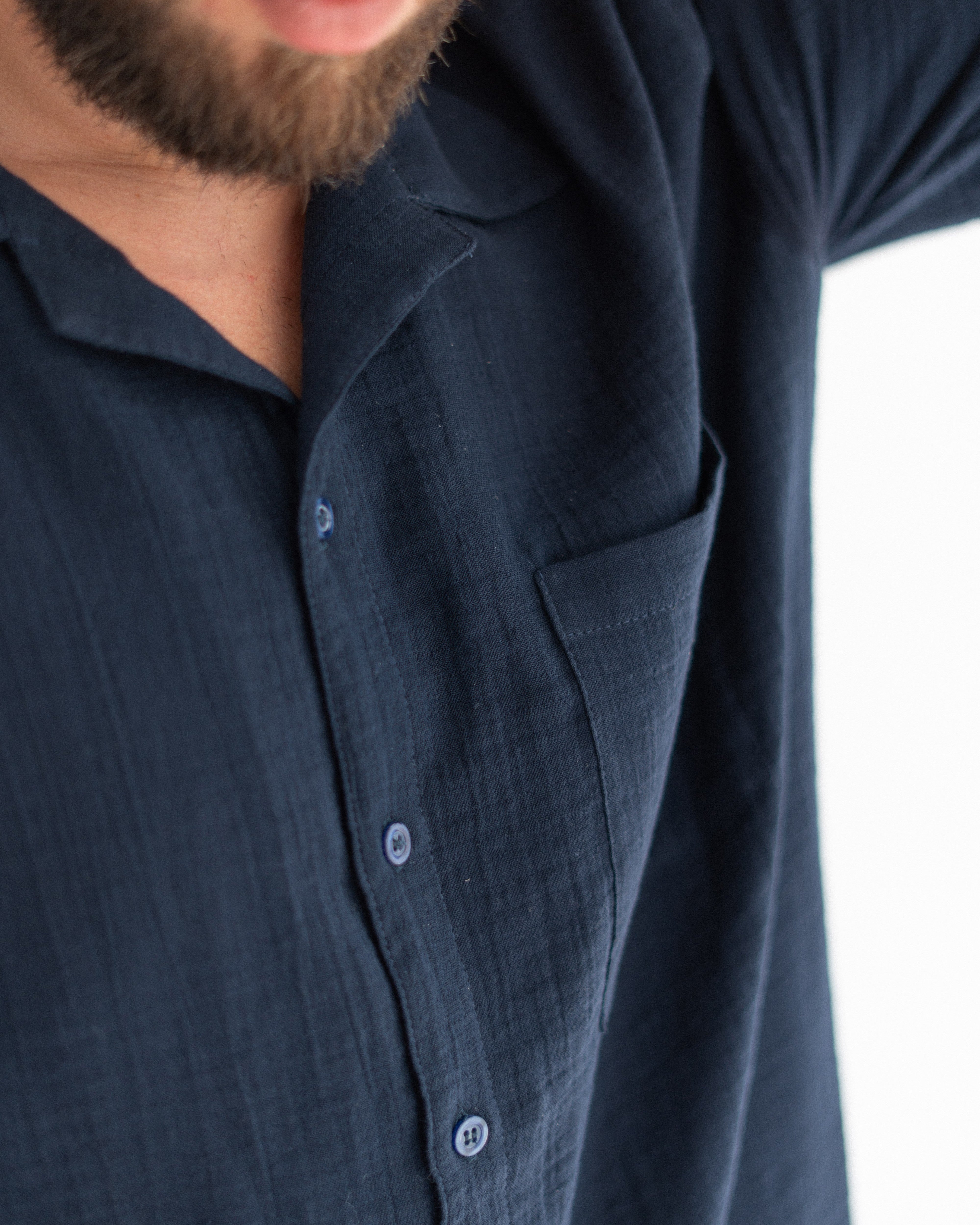 Relaxed Cotton Gauze Shirt - Half Sleeve