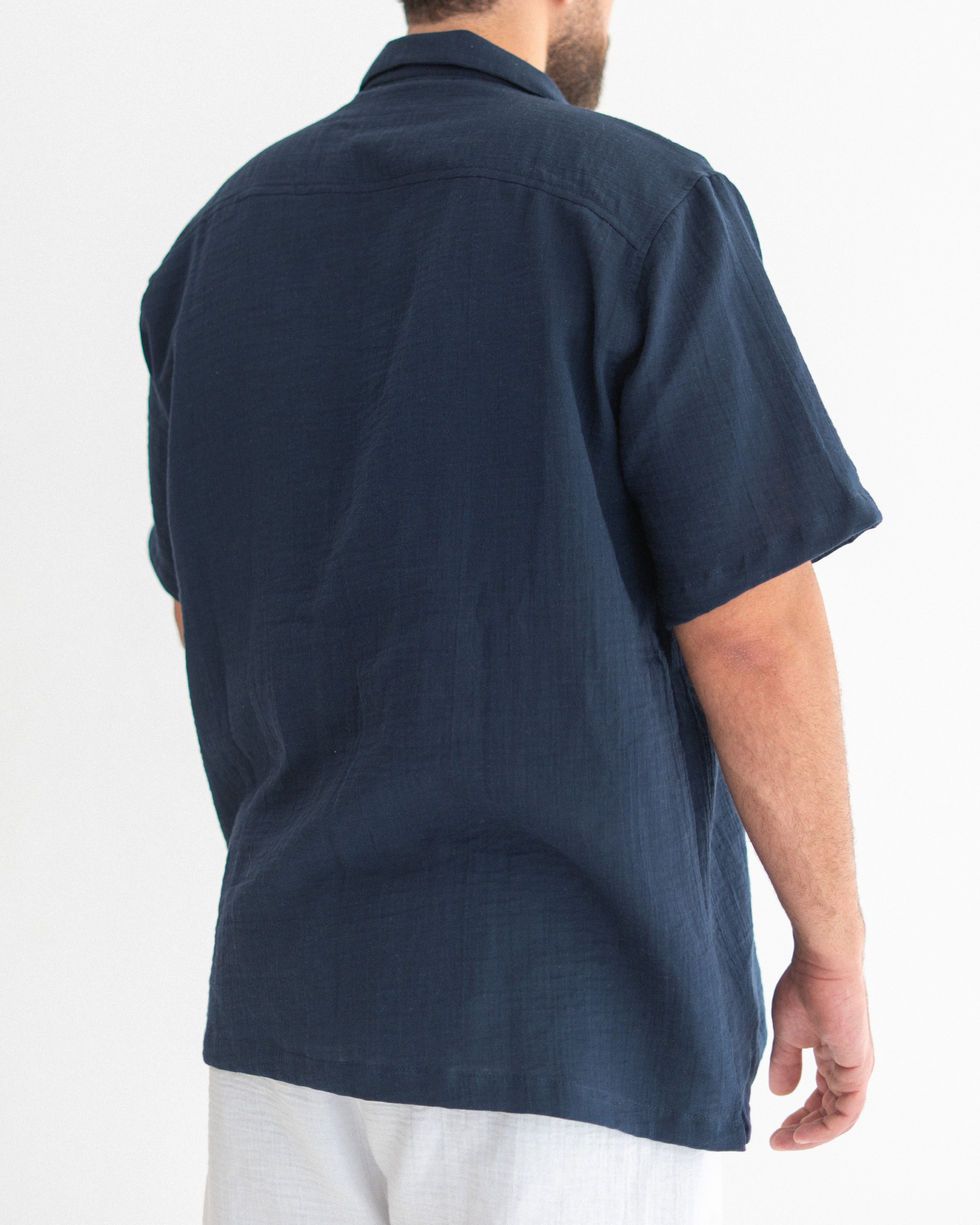 Relaxed Cotton Gauze Shirt - Half Sleeve