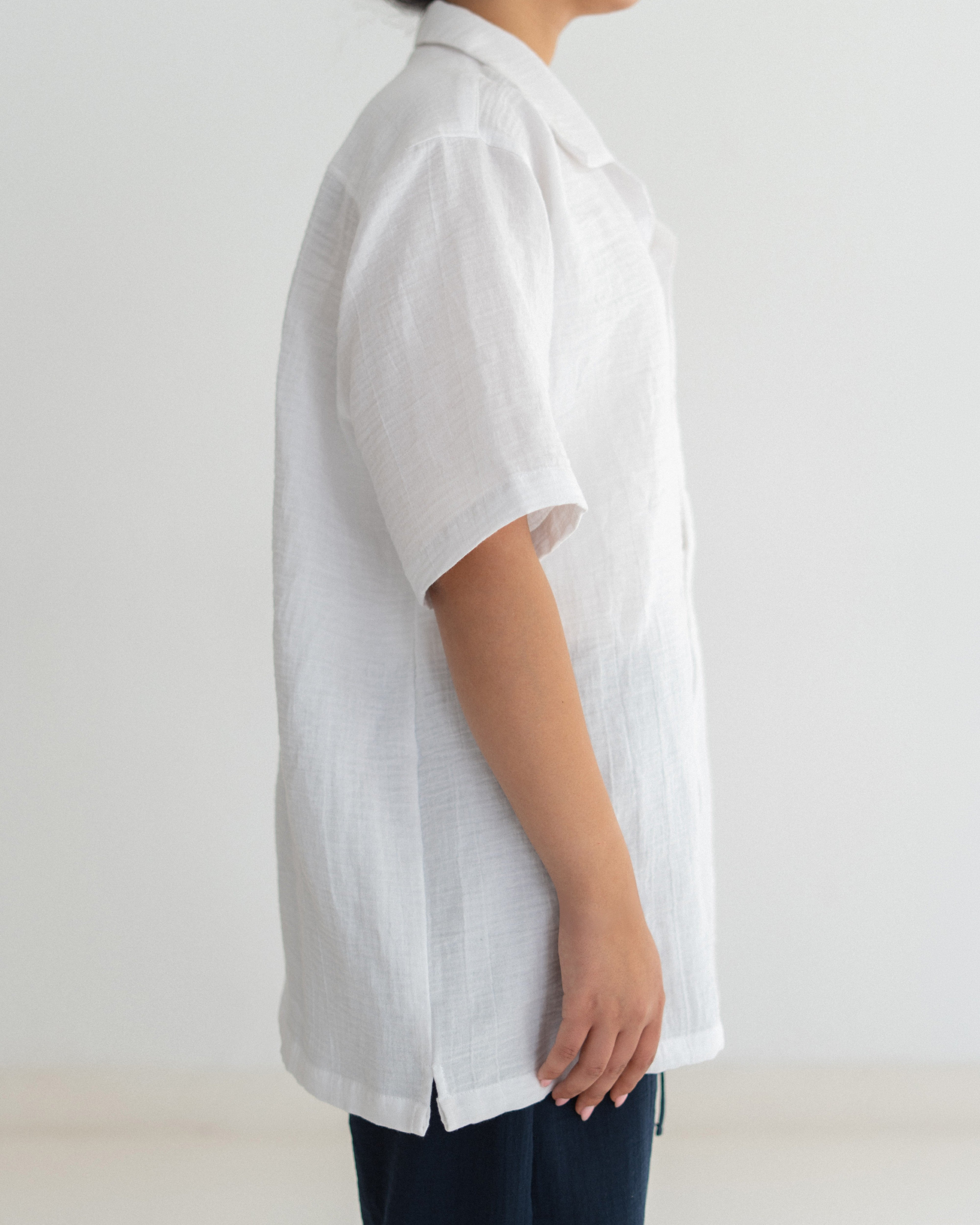 Relaxed Cotton Gauze Shirt - Half Sleeve