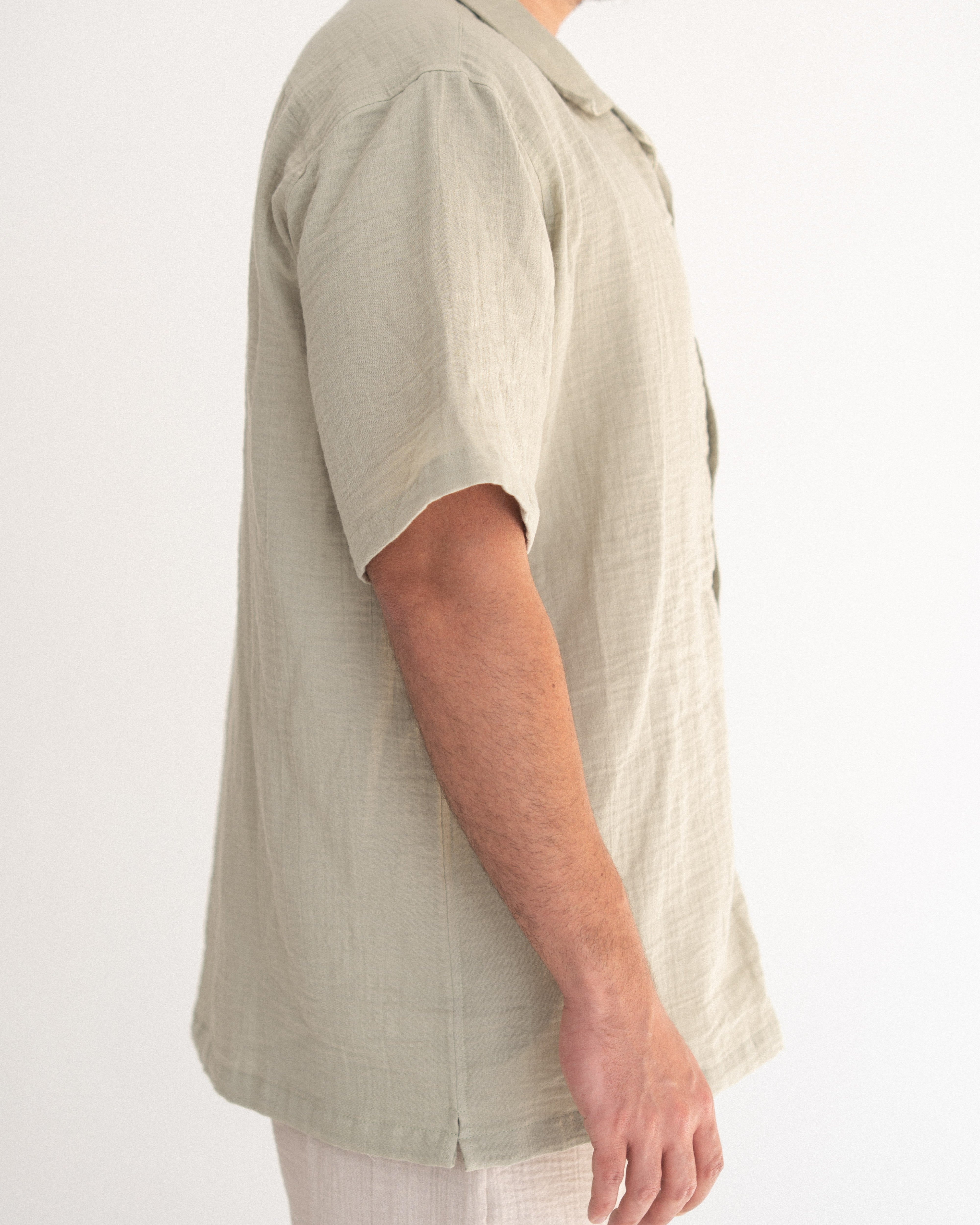 Relaxed Cotton Gauze Shirt - Half Sleeve