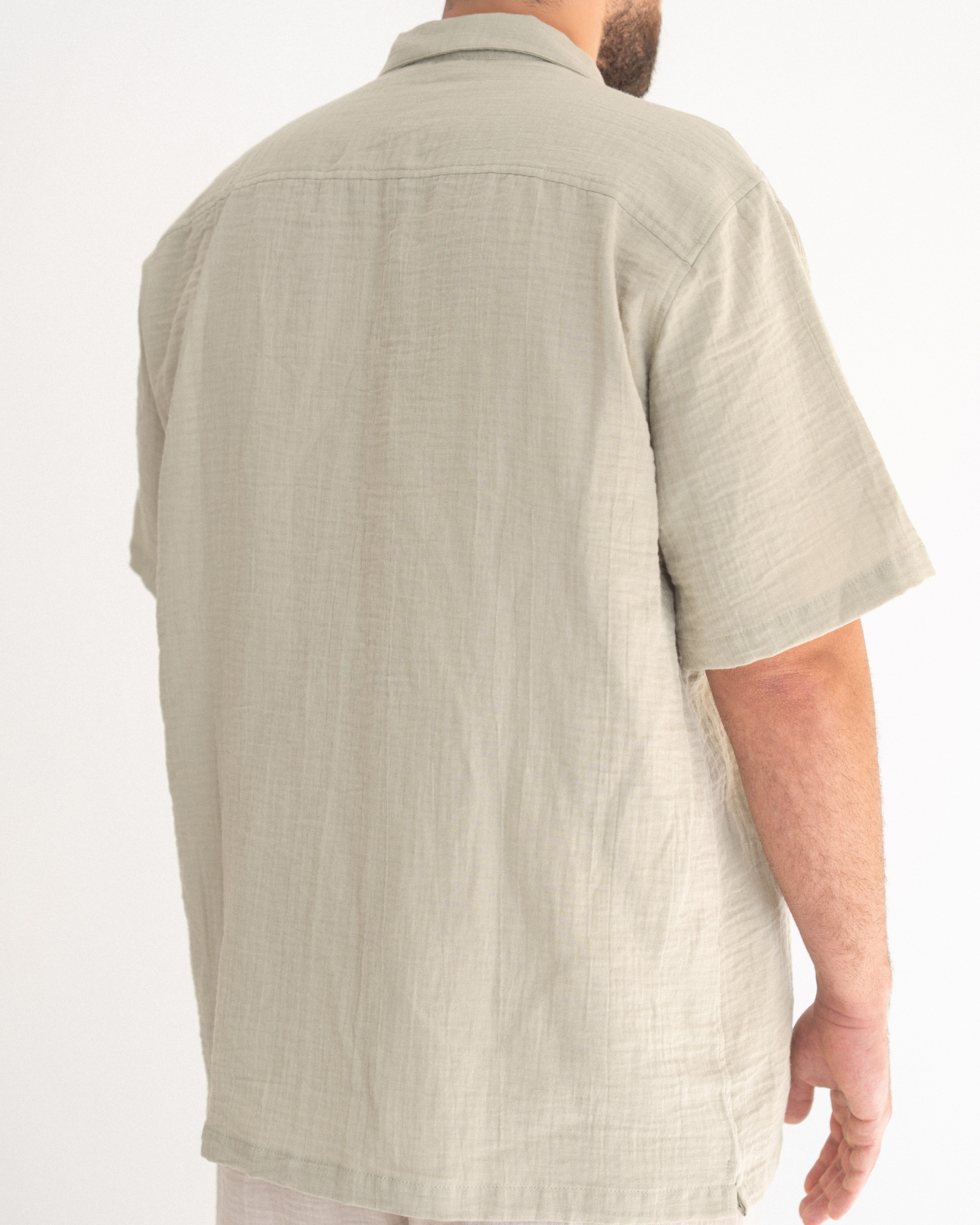 Relaxed Cotton Gauze Shirt - Half Sleeve