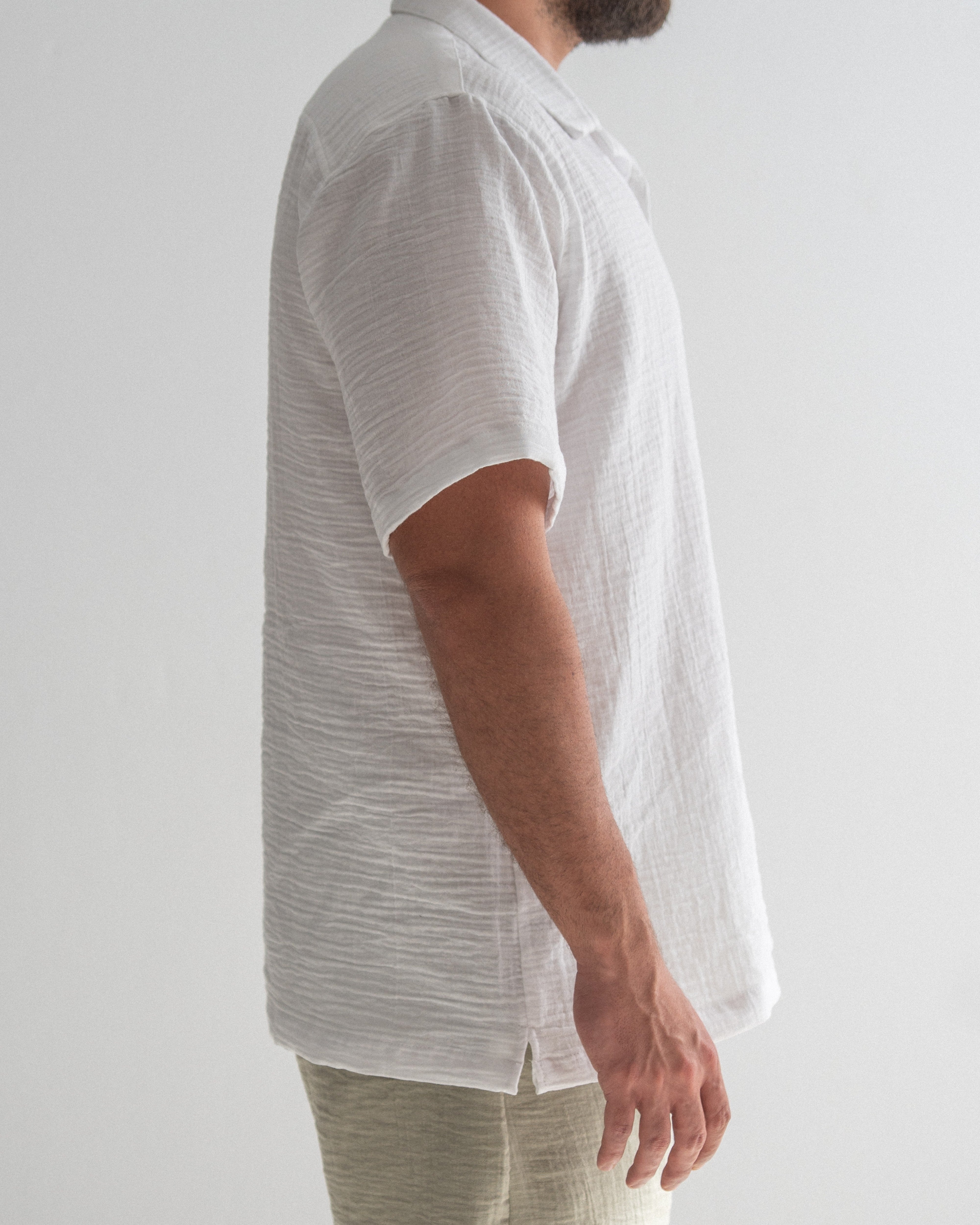 Relaxed Cotton Gauze Shirt - Half Sleeve