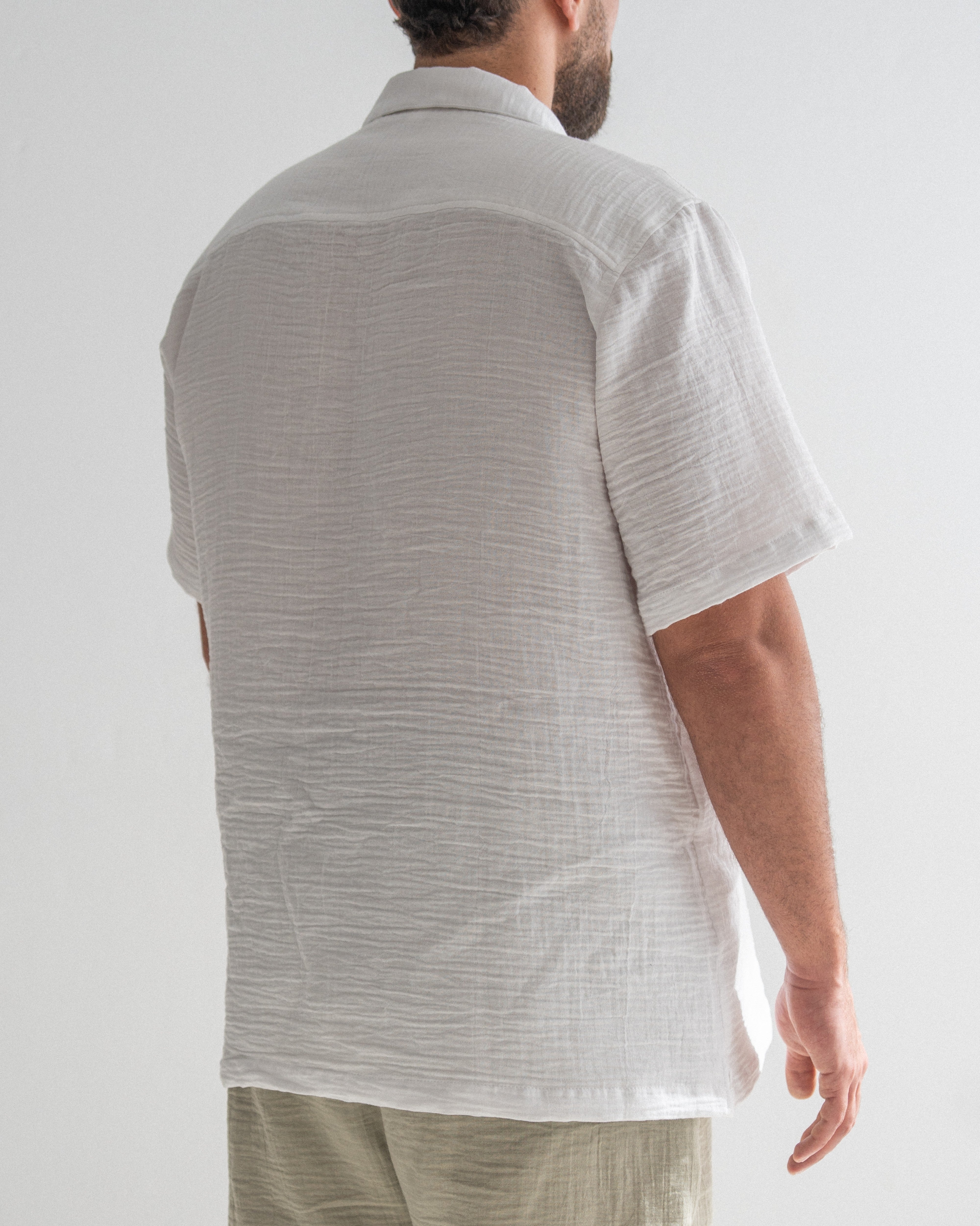 Relaxed Cotton Gauze Shirt - Half Sleeve