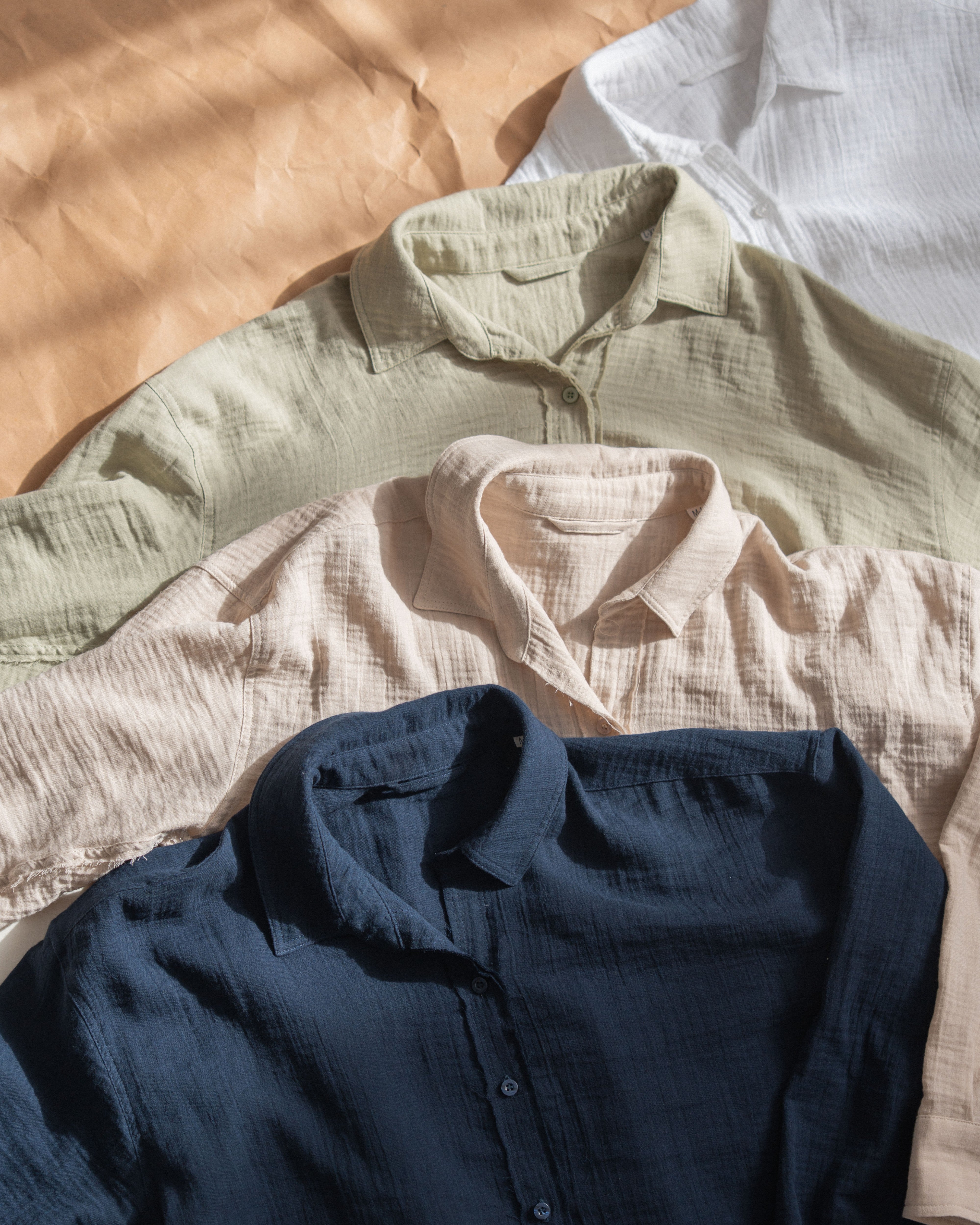 Relaxed Cotton Gauze Shirt - Long Sleeve