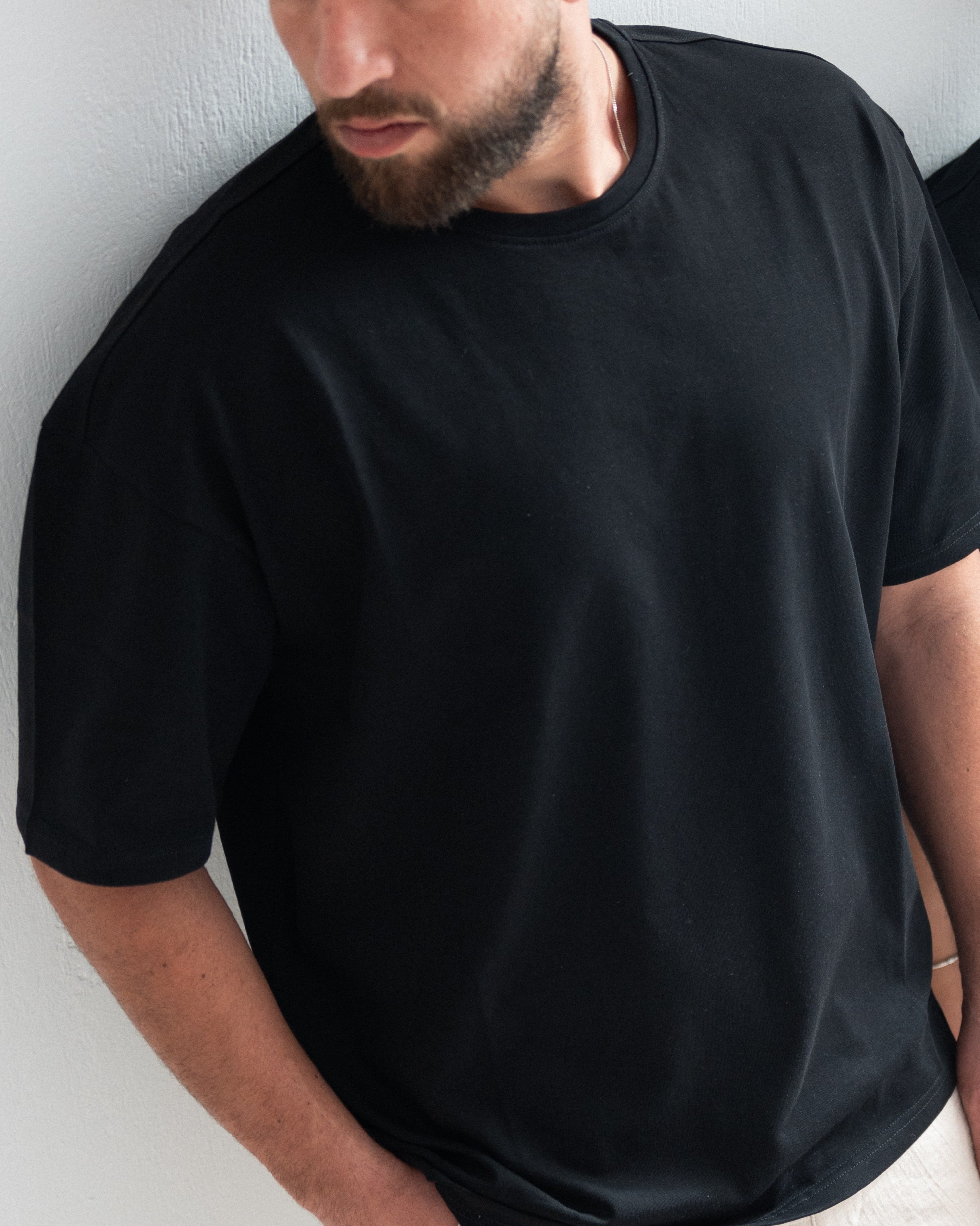 Oversized Cotton T-shirt - Crew Neck