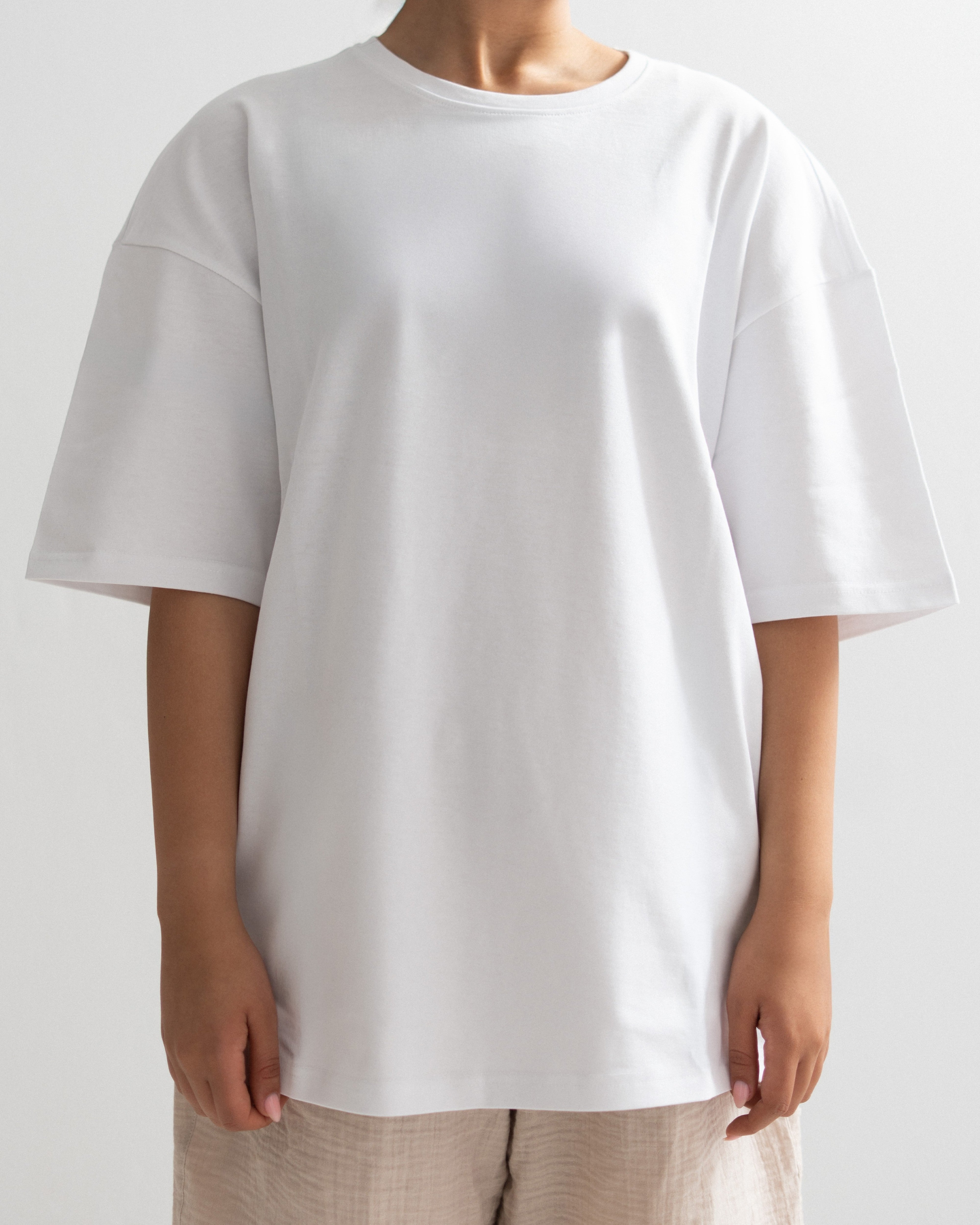 Oversized Cotton T-shirt - Crew Neck