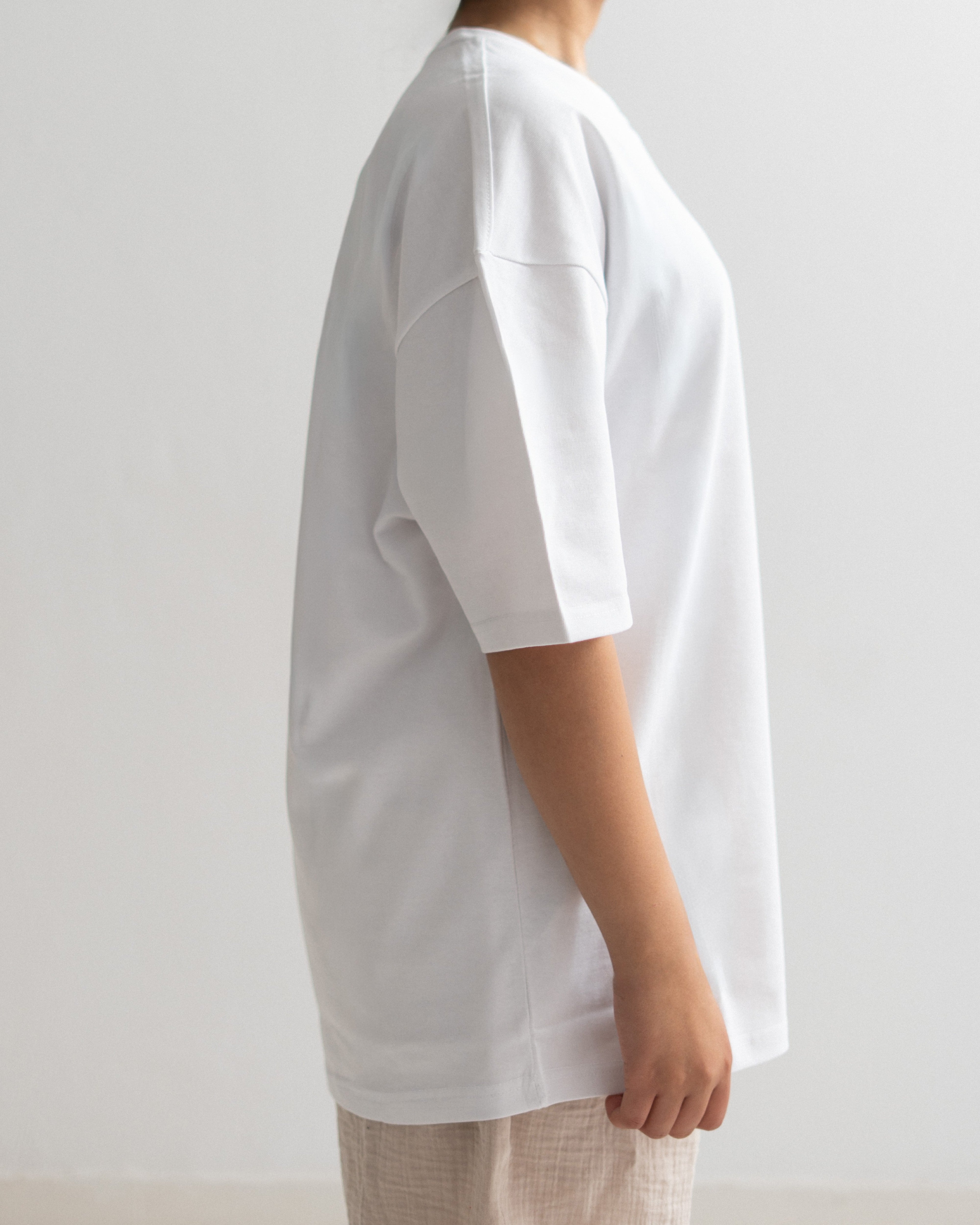 Oversized Cotton T-shirt - Crew Neck