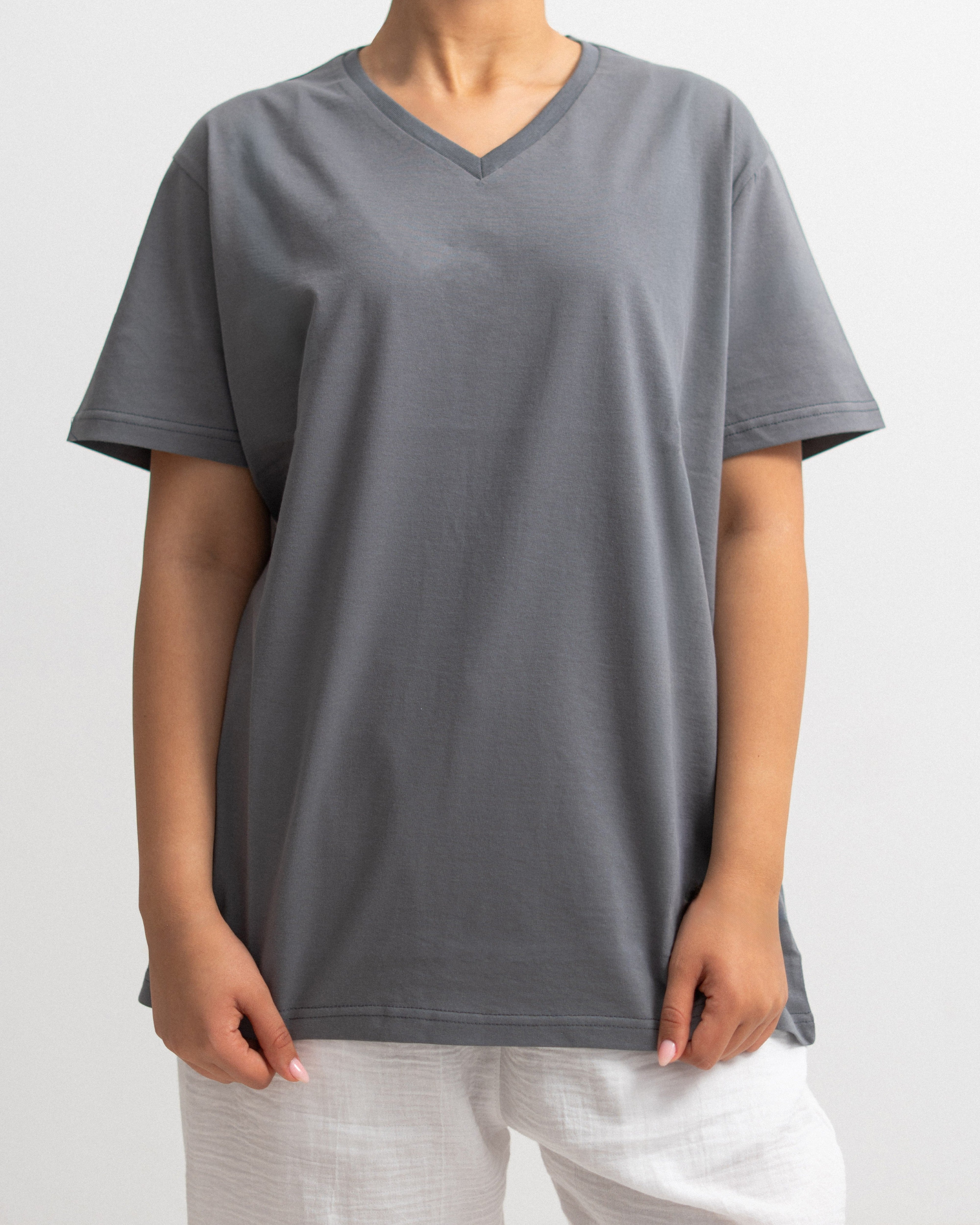 Regular Cotton T-shirt - V Neck
