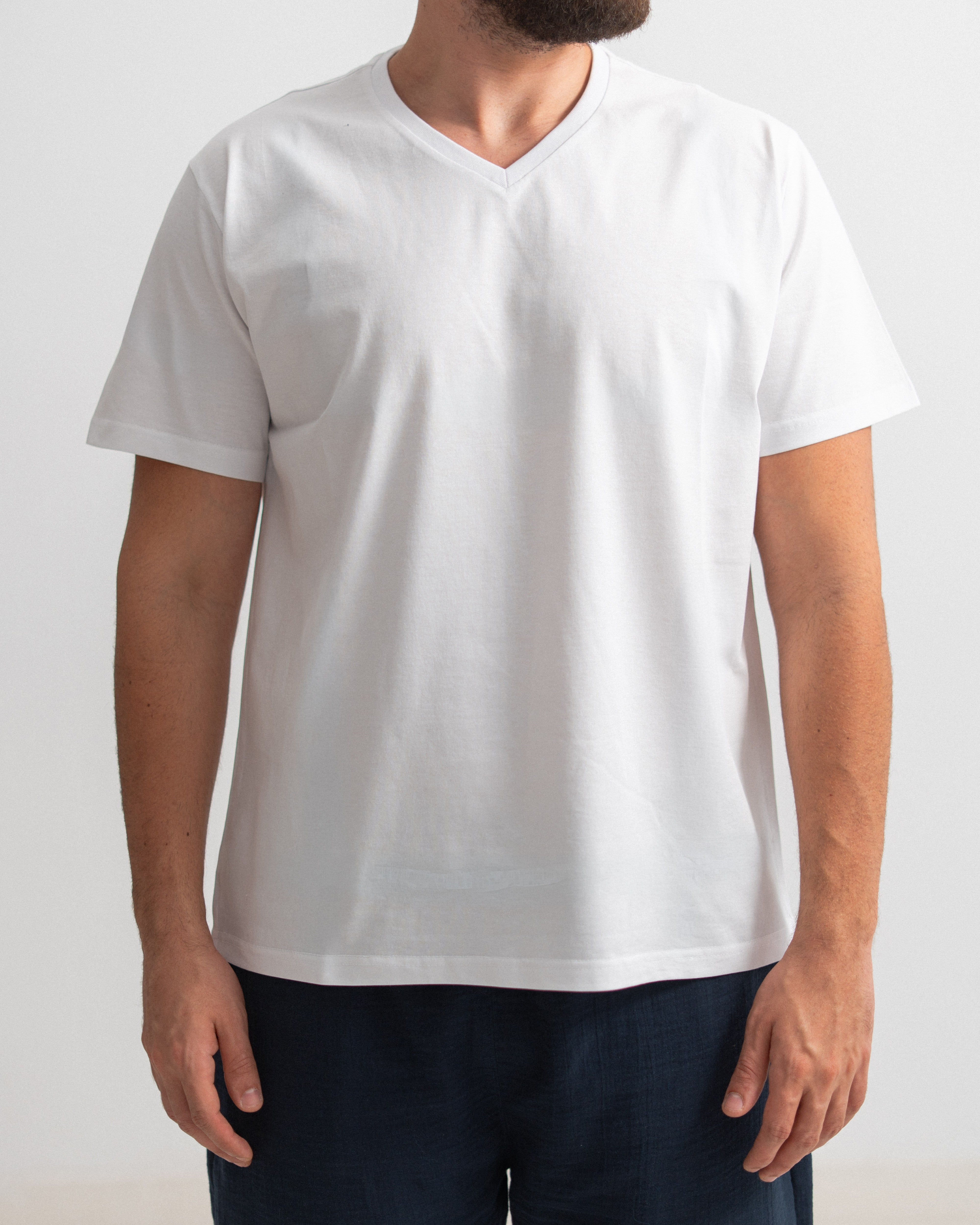 Regular Cotton T-shirt - V Neck
