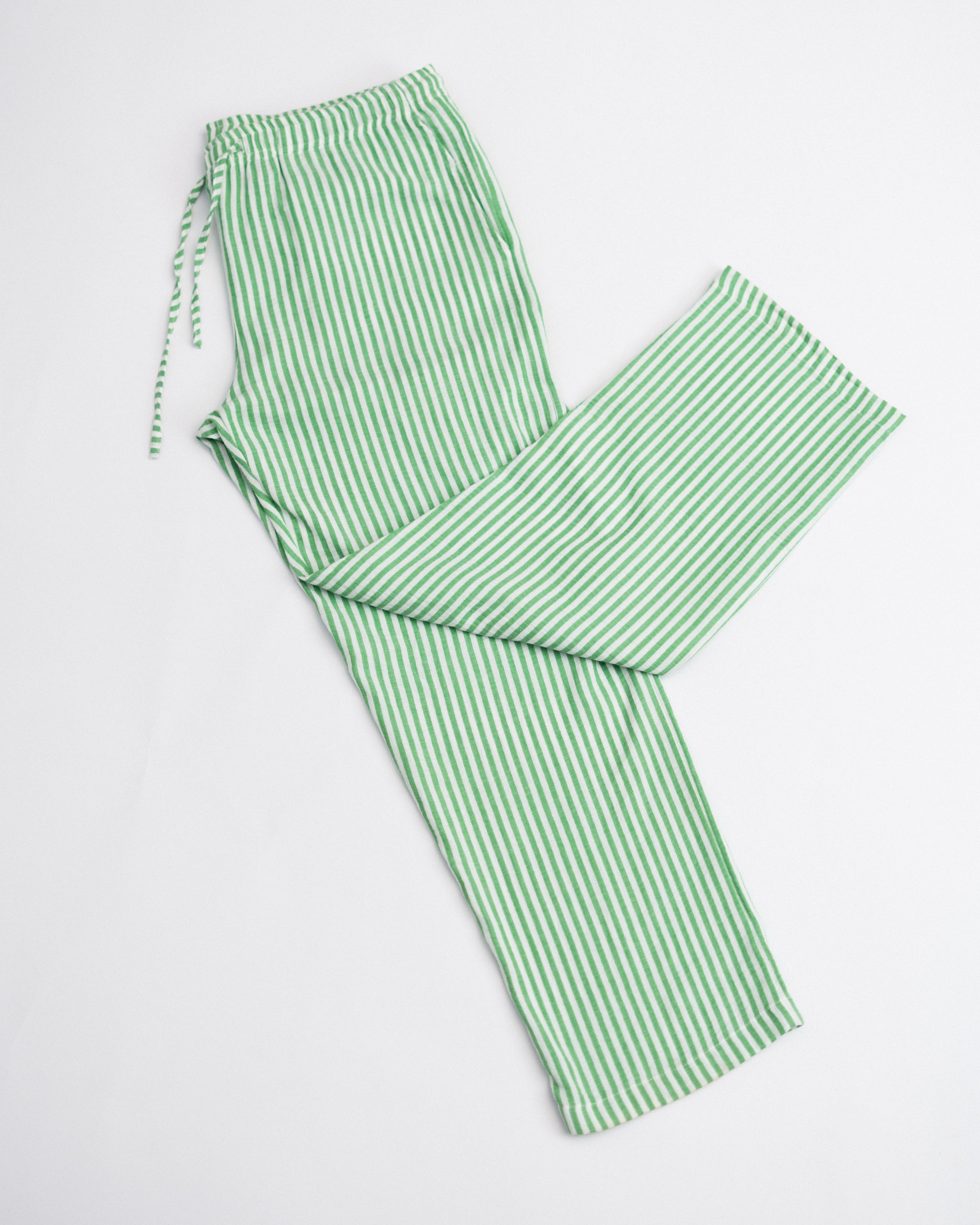 Relaxed Cotton Gauze Pants - Striped