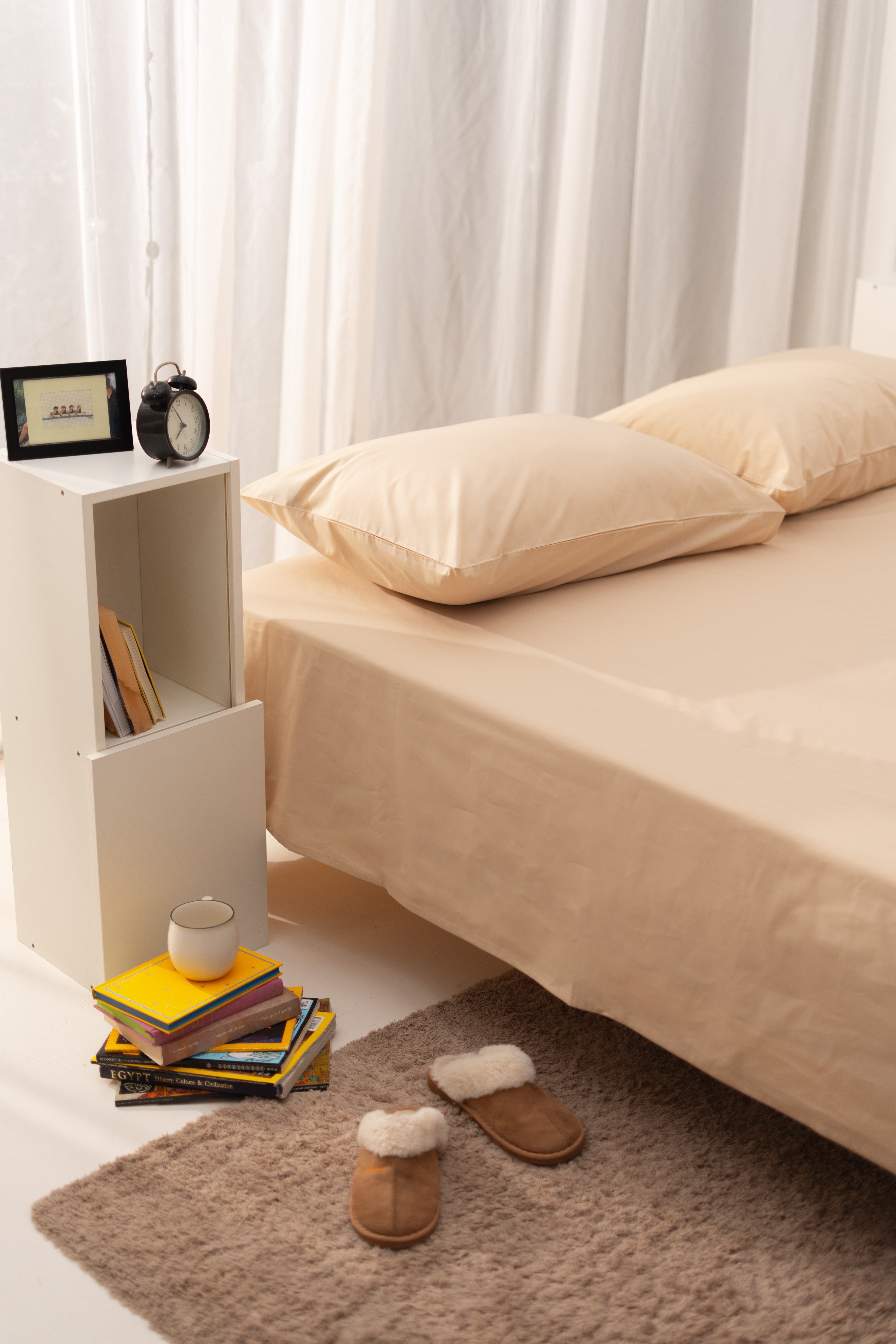 Bedsheet Set - Flat - Plain - Egyptian Cotton