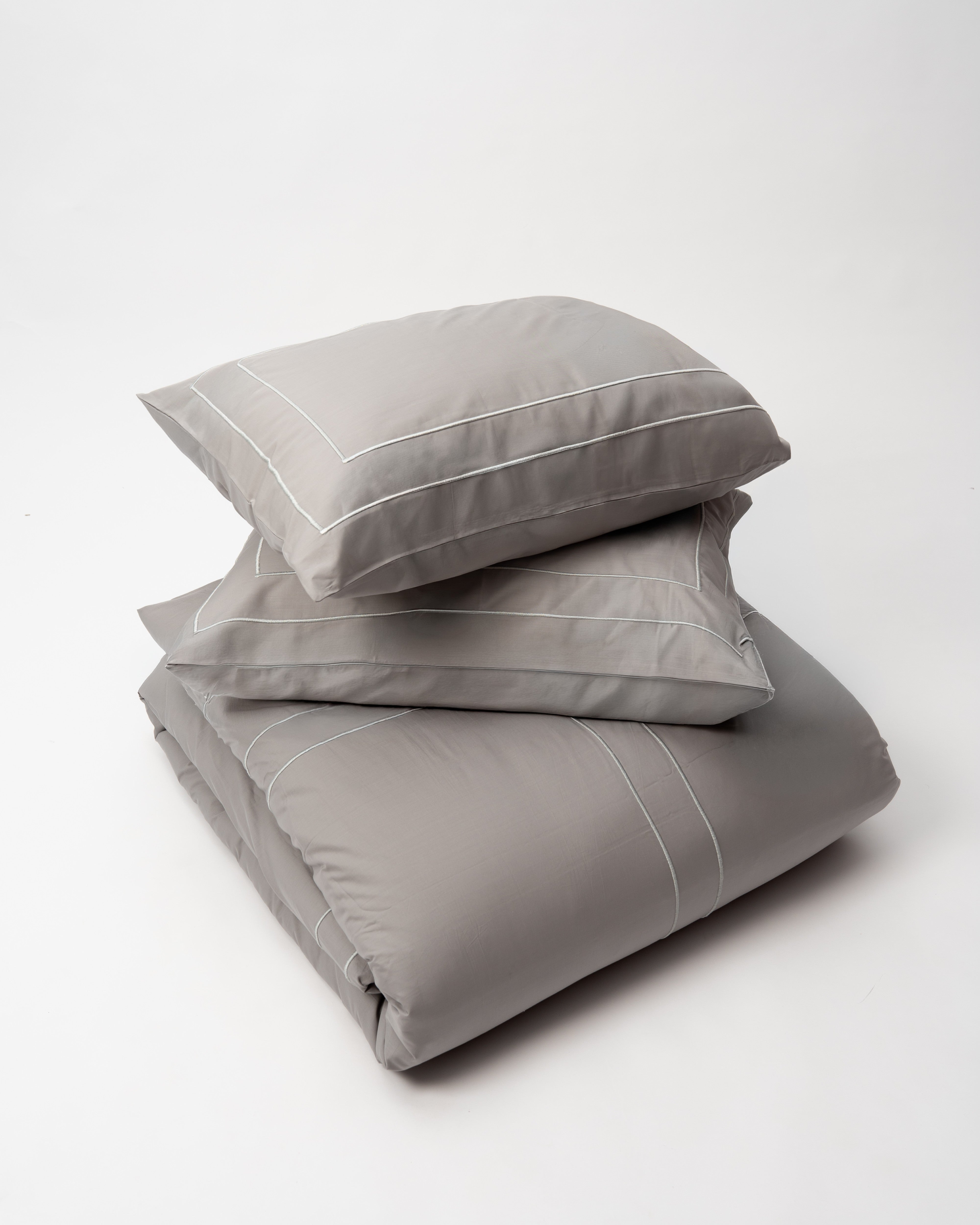 Duvet Cover Set - Double Frame Embroidery - Egyptian Cotton