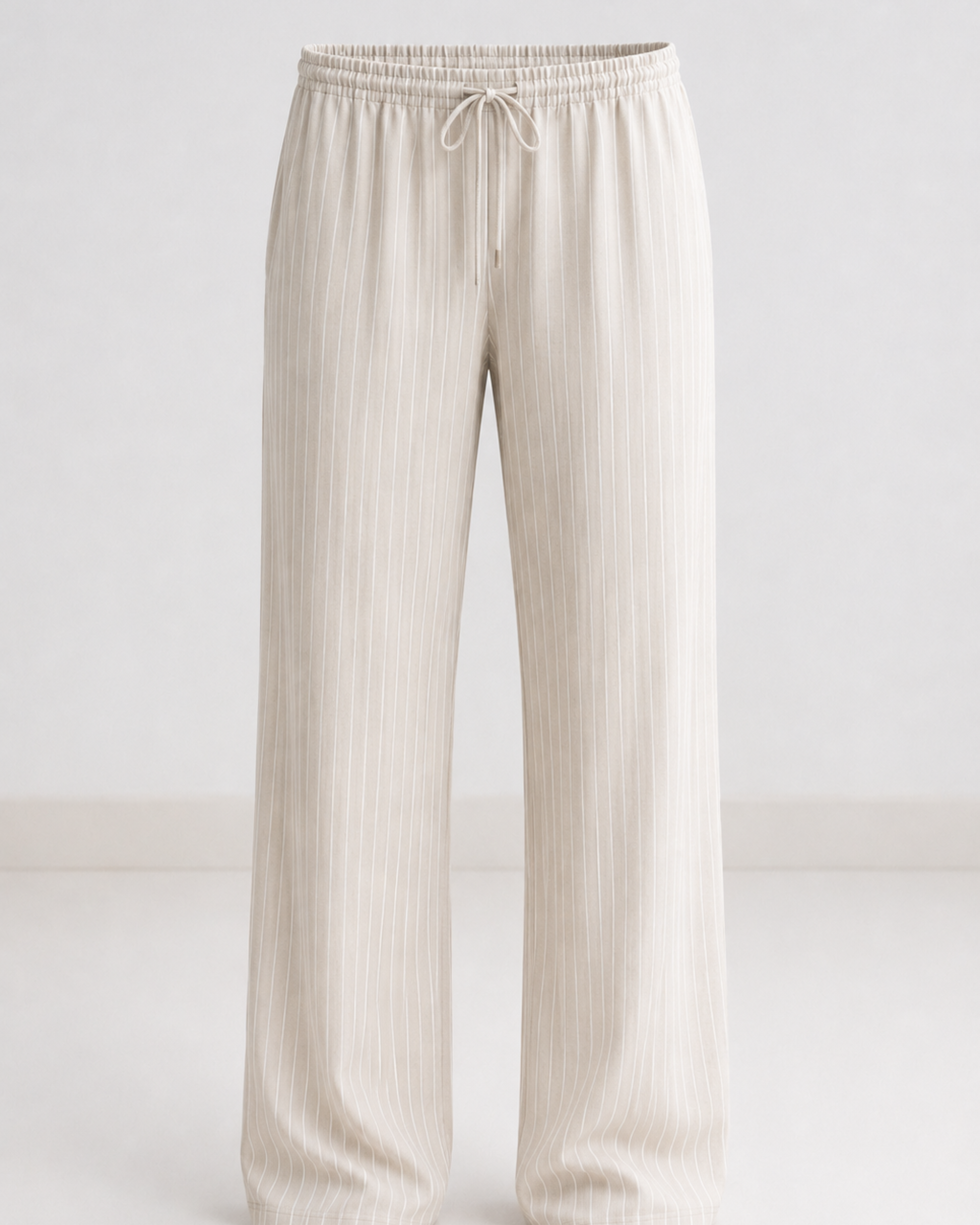 Relaxed Cotton Pants - Striped