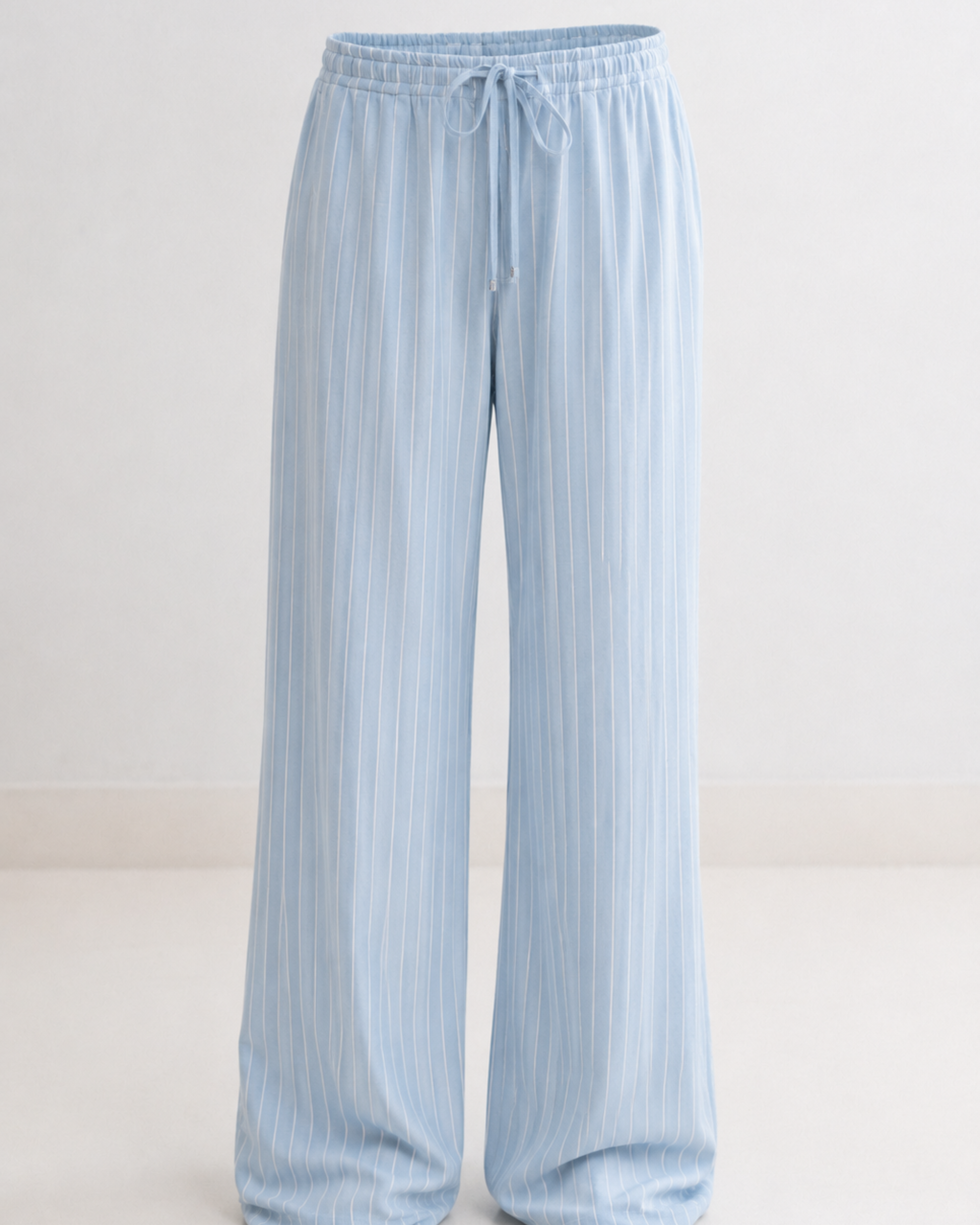 Relaxed Cotton Pants - Striped