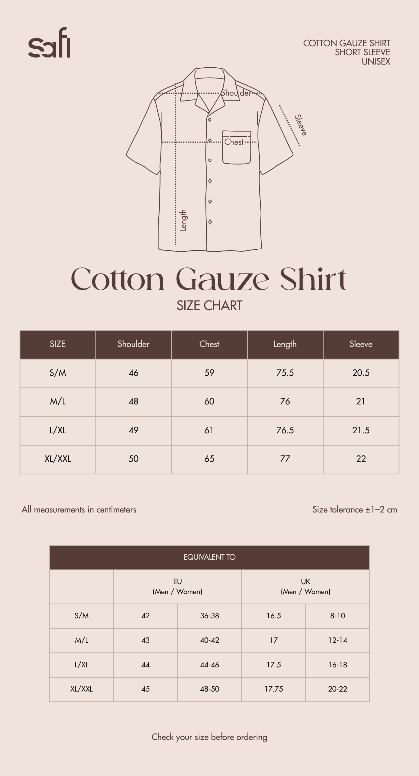 Size chart