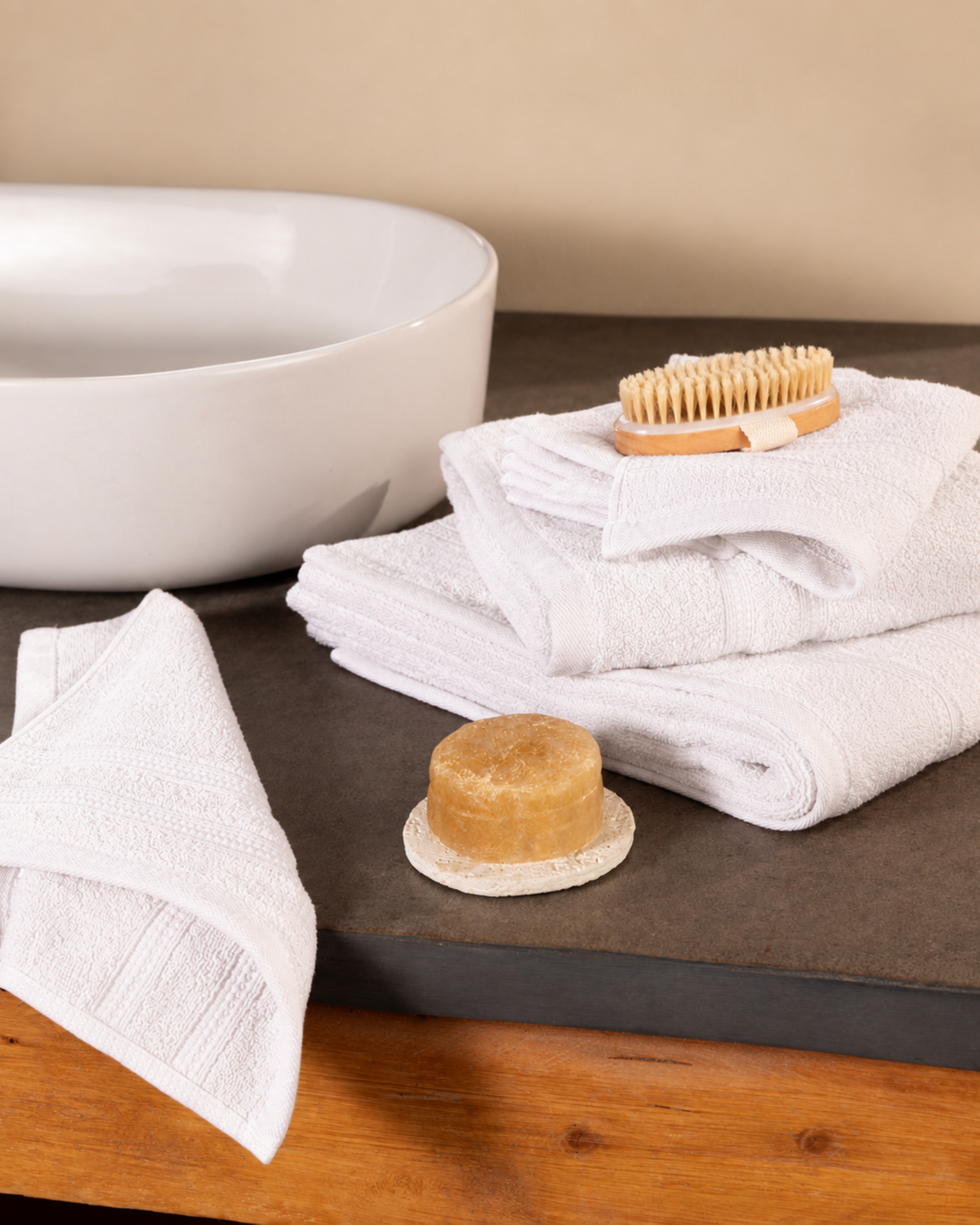 Hand Towel 600 GSM - Double Dobby Border - Greek Cotton