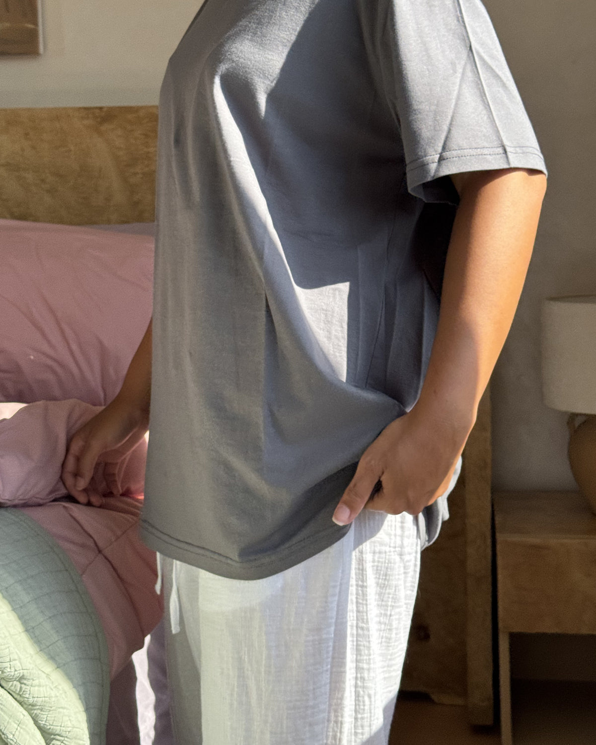 Regular Cotton T-shirt -  V Neck