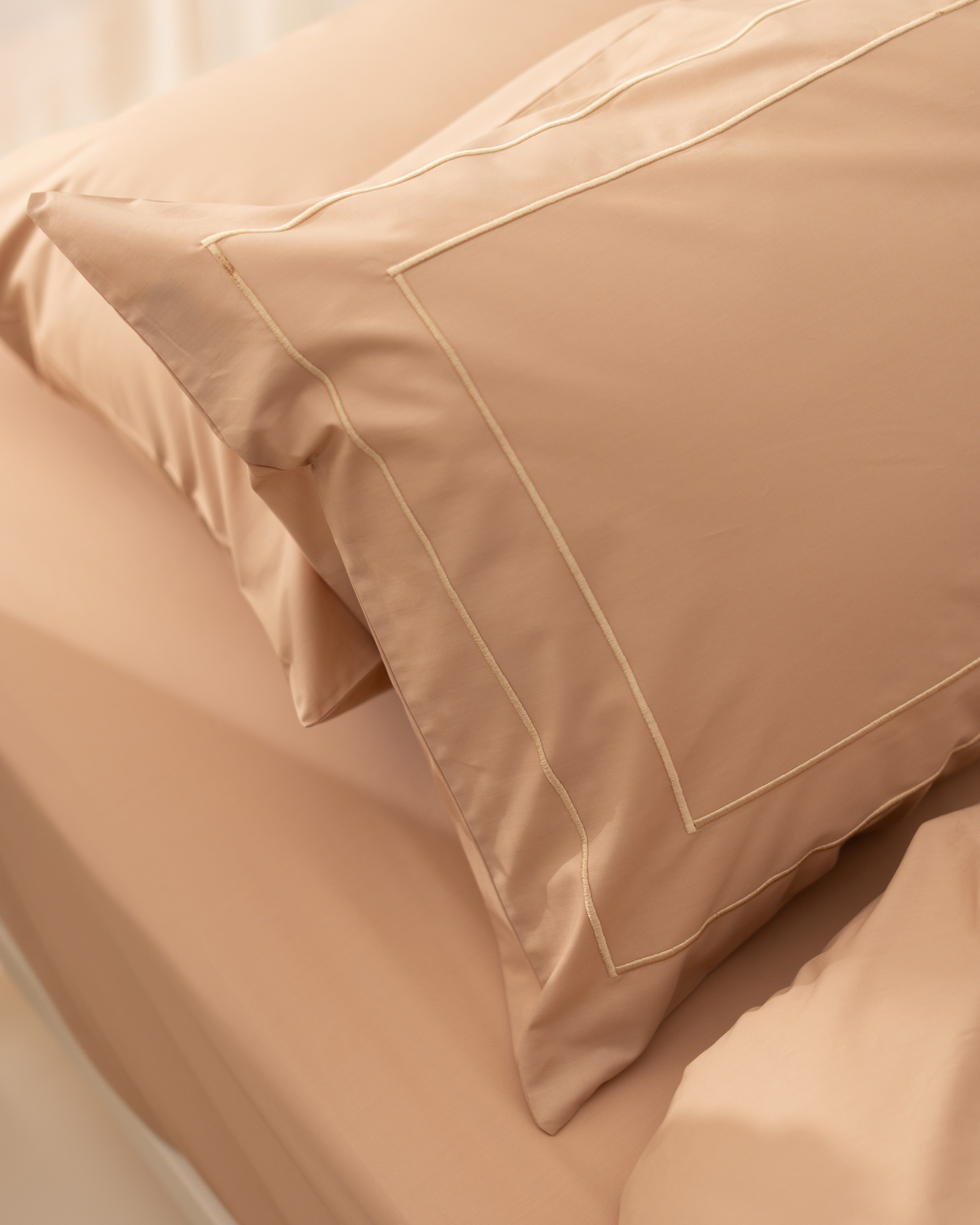 Duvet Cover Set - Double Frame Embroidery - Egyptian Cotton