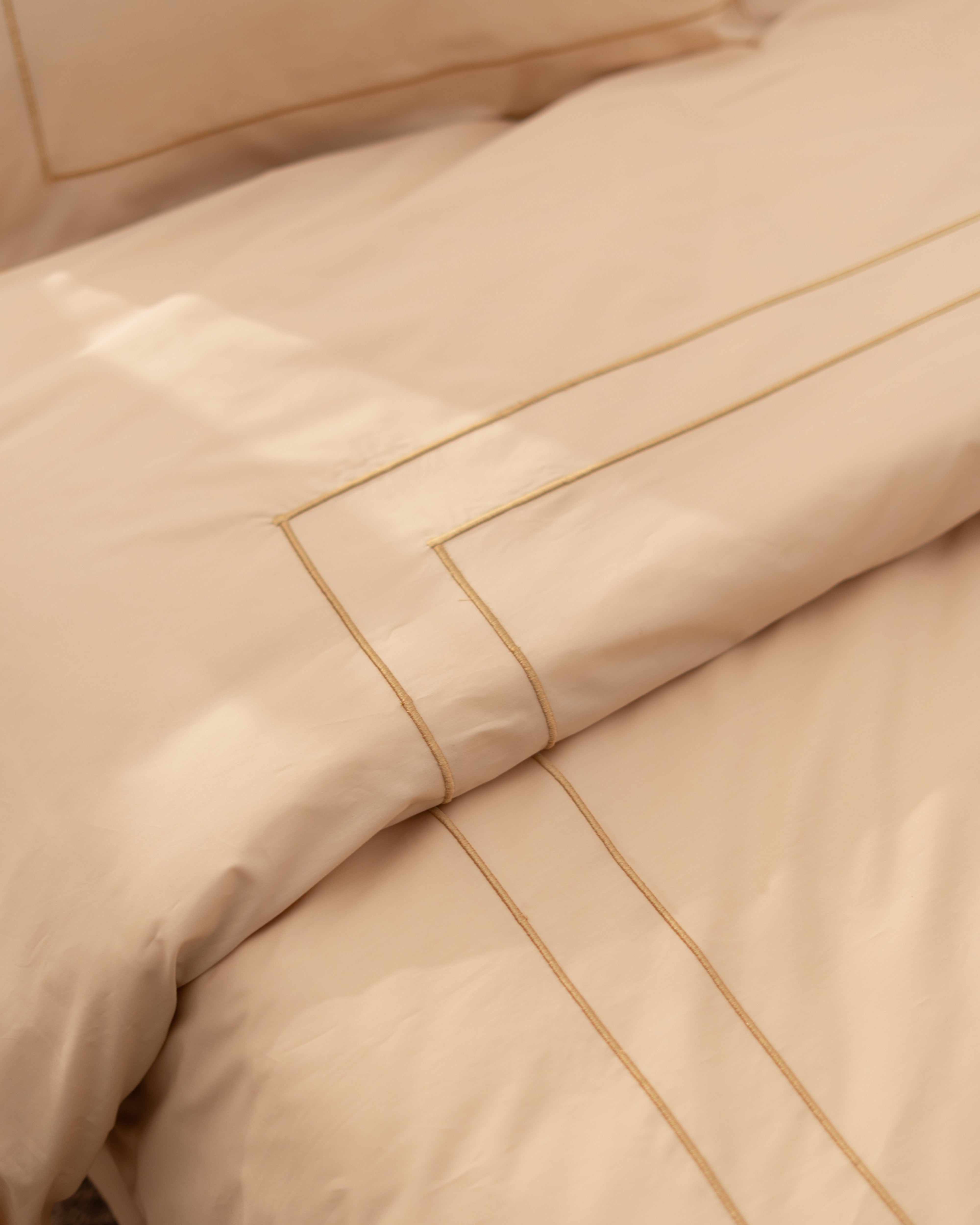 Duvet Cover Set - Double Frame Embroidery - Egyptian Cotton