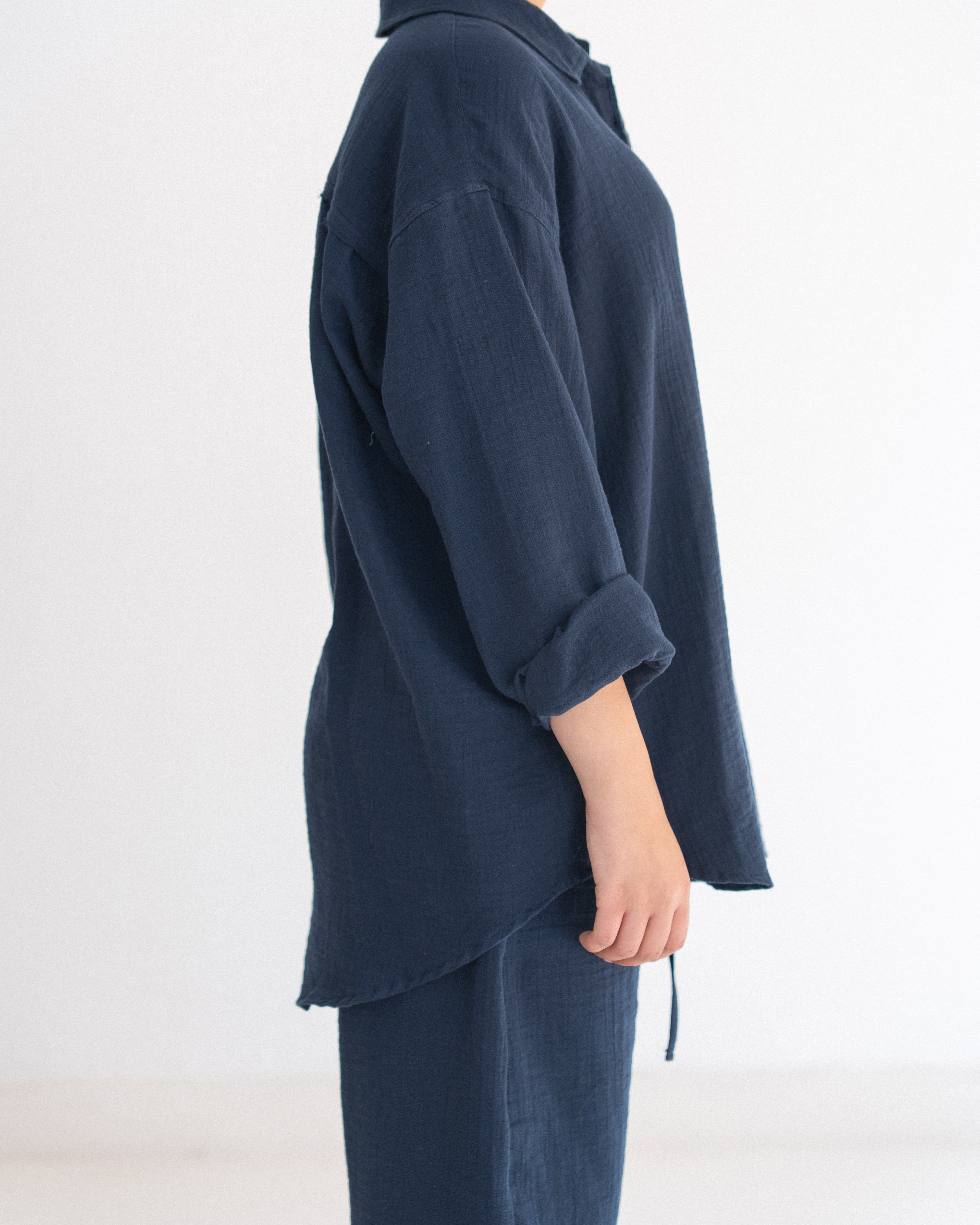 Relaxed Cotton Gauze Shirt - Long Sleeve