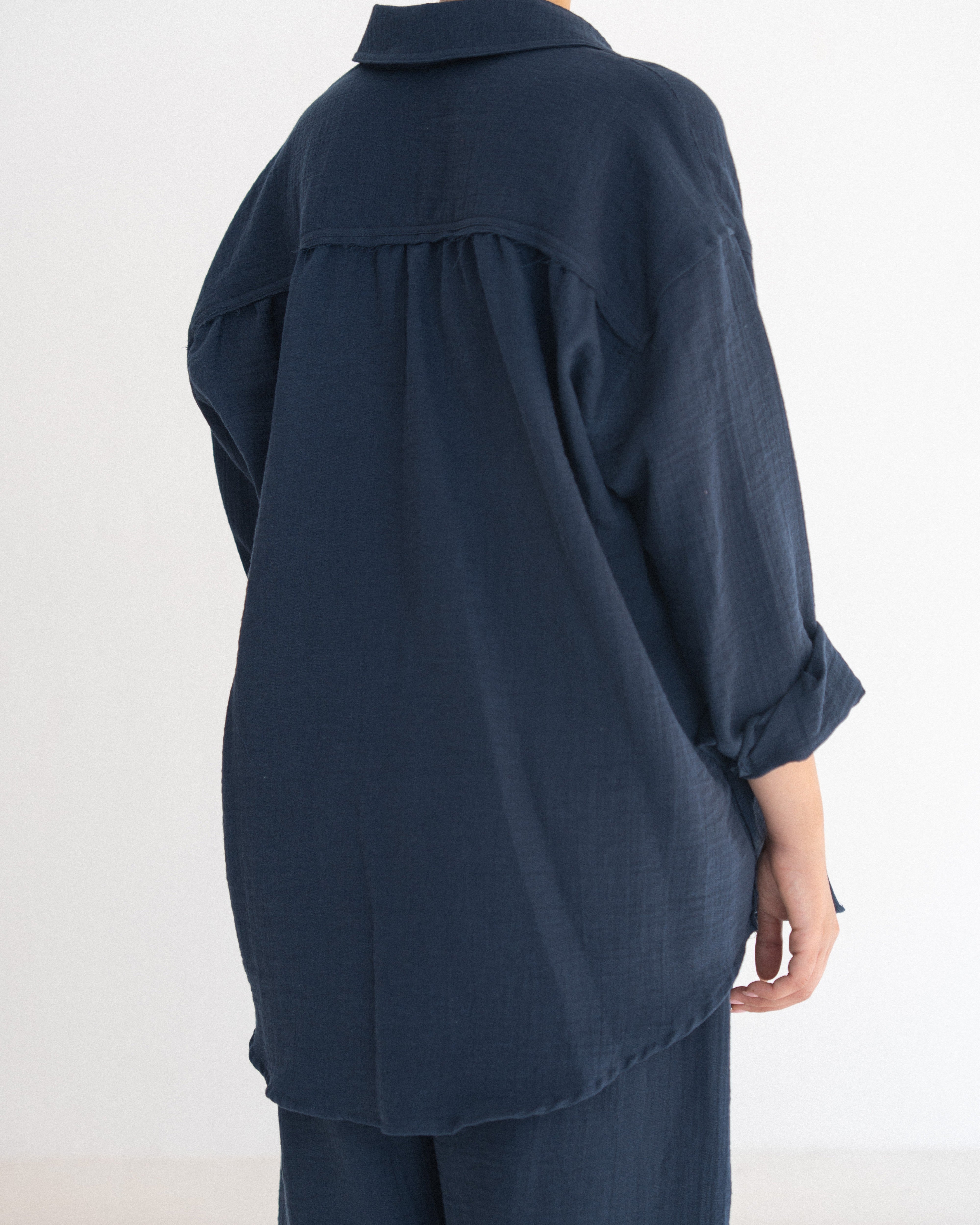 Relaxed Cotton Gauze Shirt - Long Sleeve