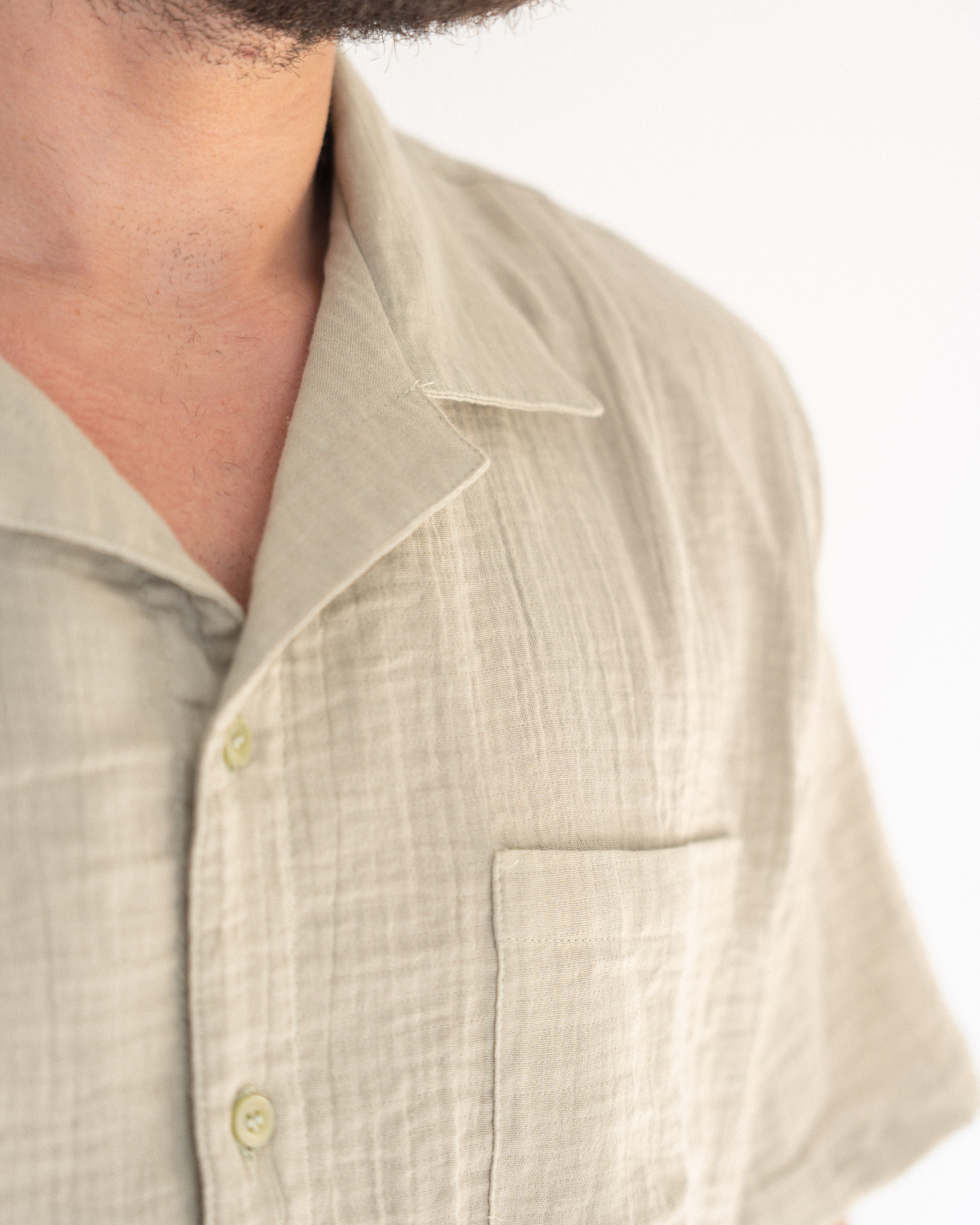 Relaxed Cotton Gauze Shirt - Half Sleeve