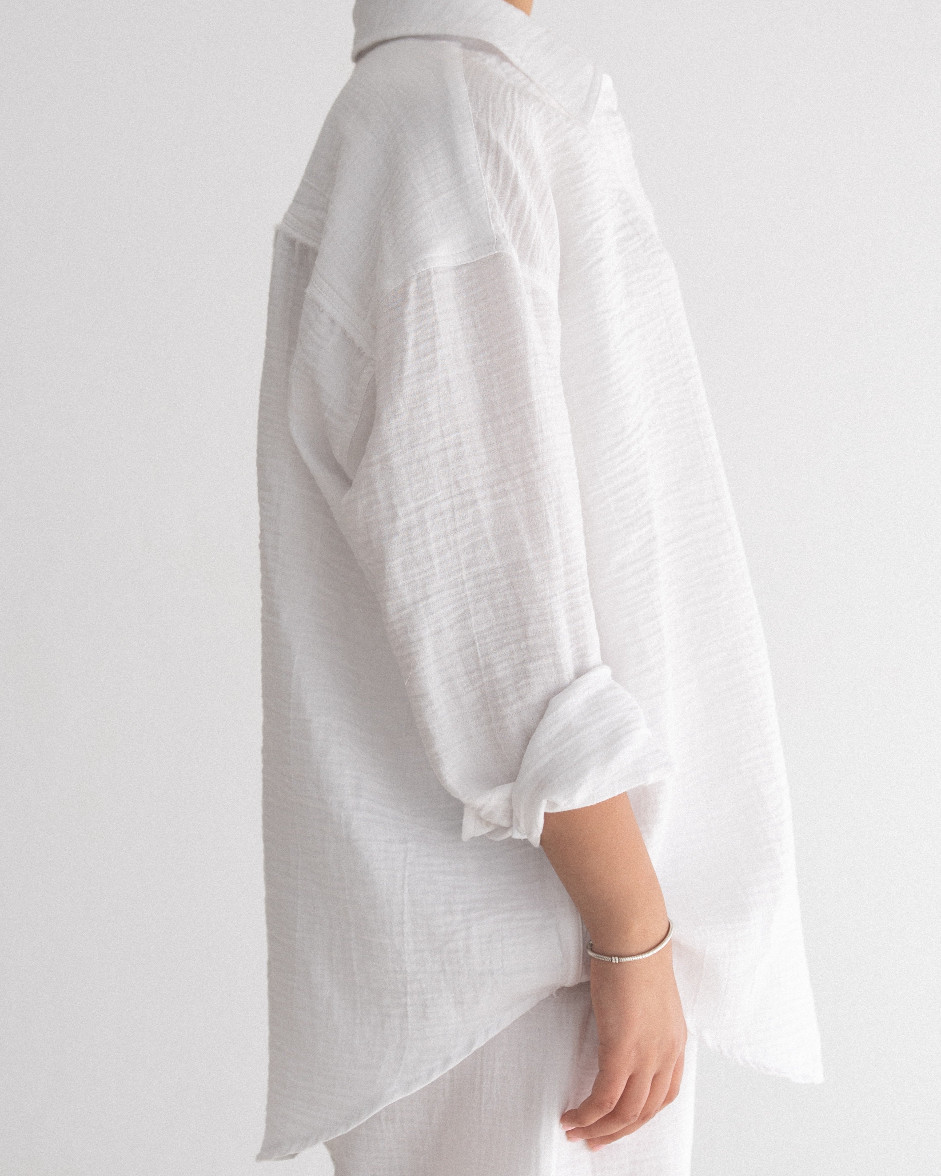 Relaxed Cotton Gauze Shirt - Long Sleeve
