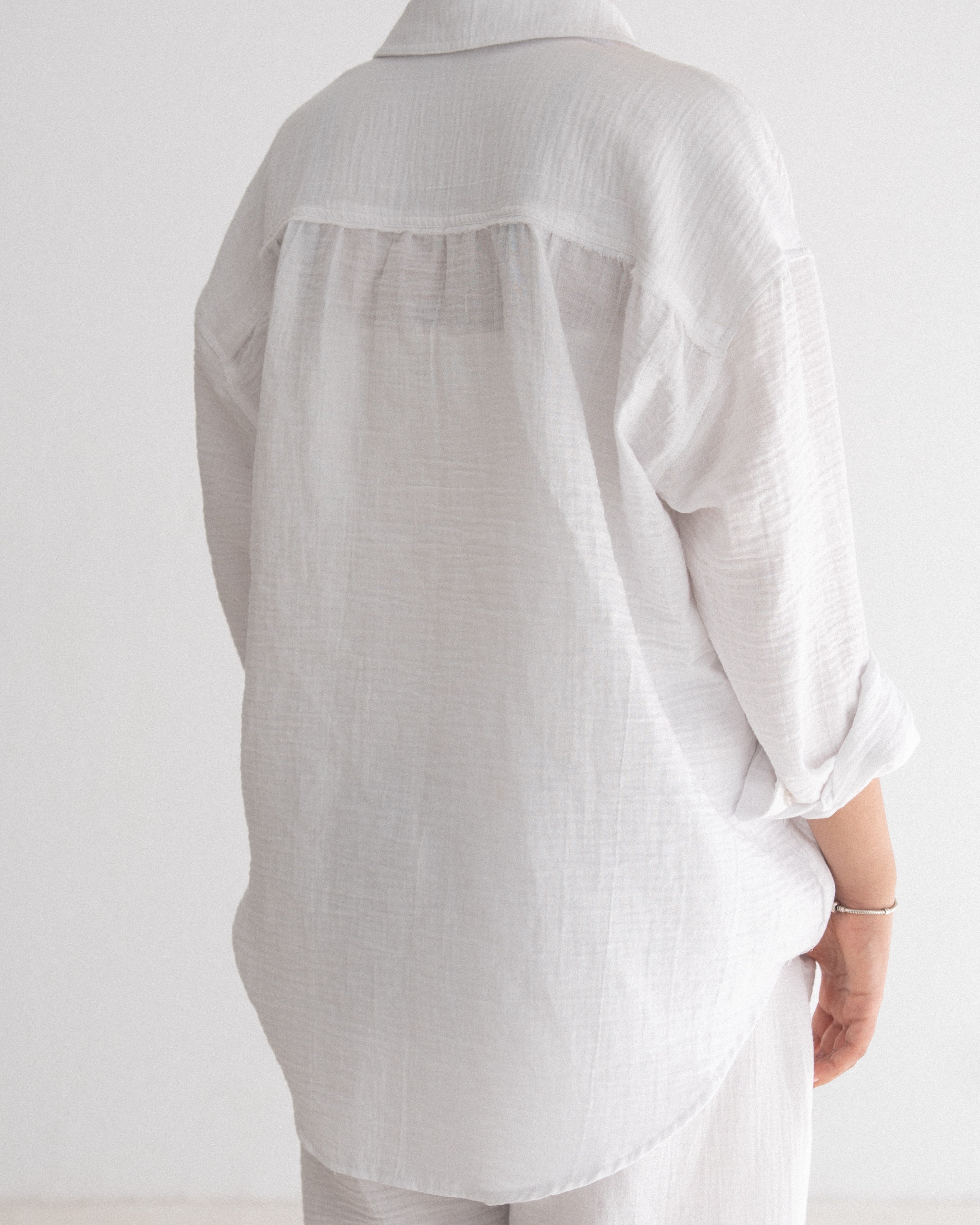 Relaxed Cotton Gauze Shirt - Long Sleeve