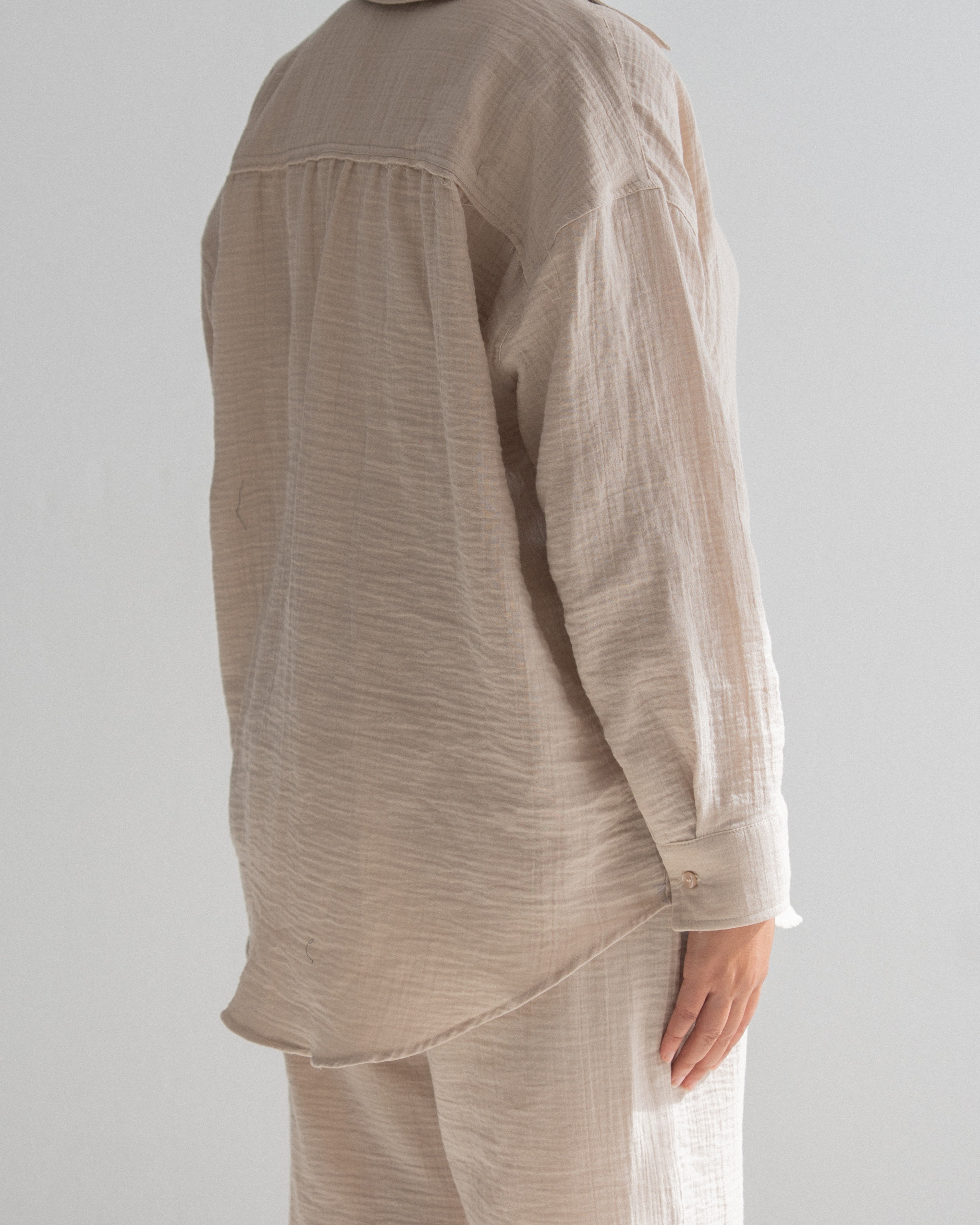 Relaxed Cotton Gauze Shirt - Long Sleeve