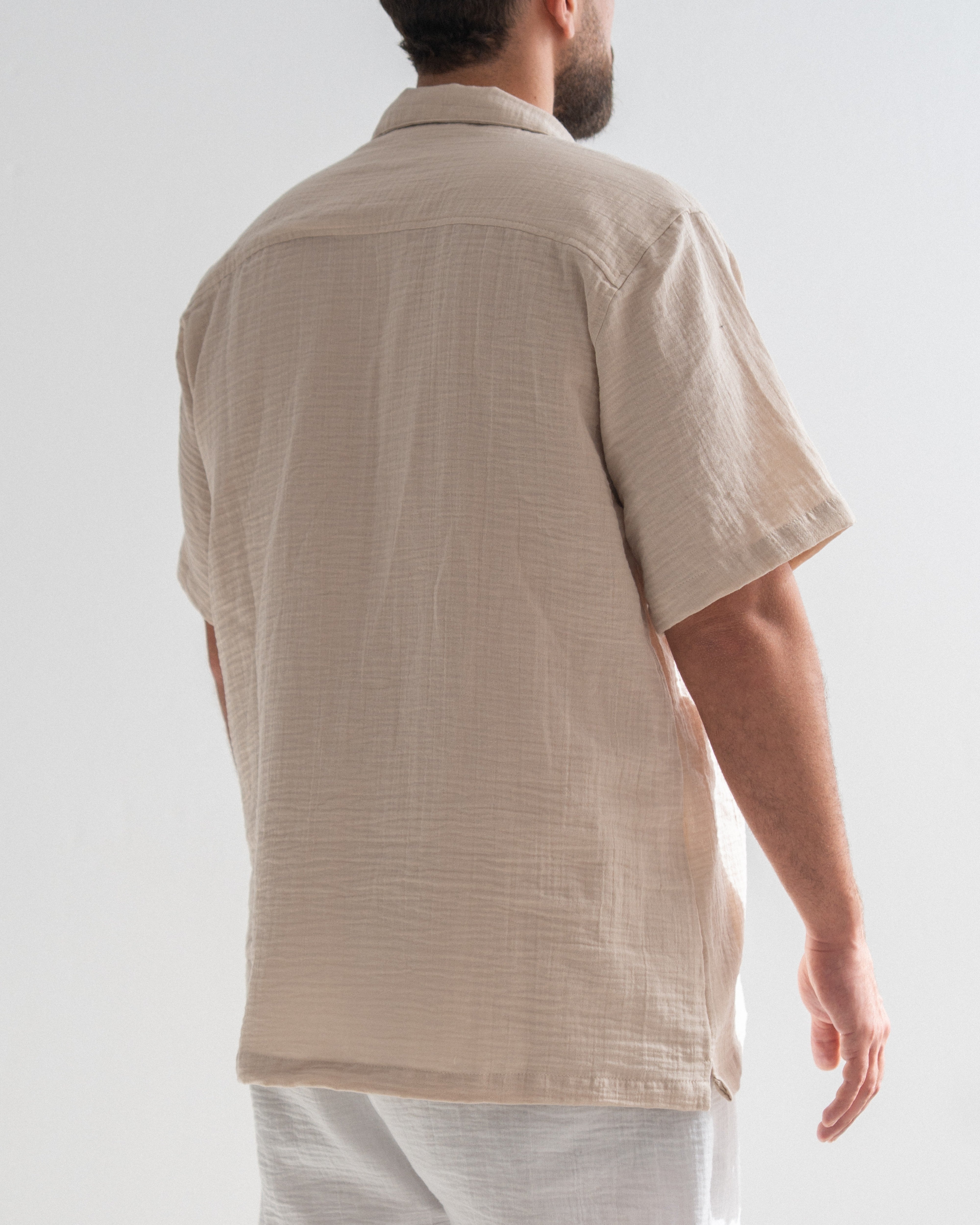 Relaxed Cotton Gauze Shirt - Half Sleeve