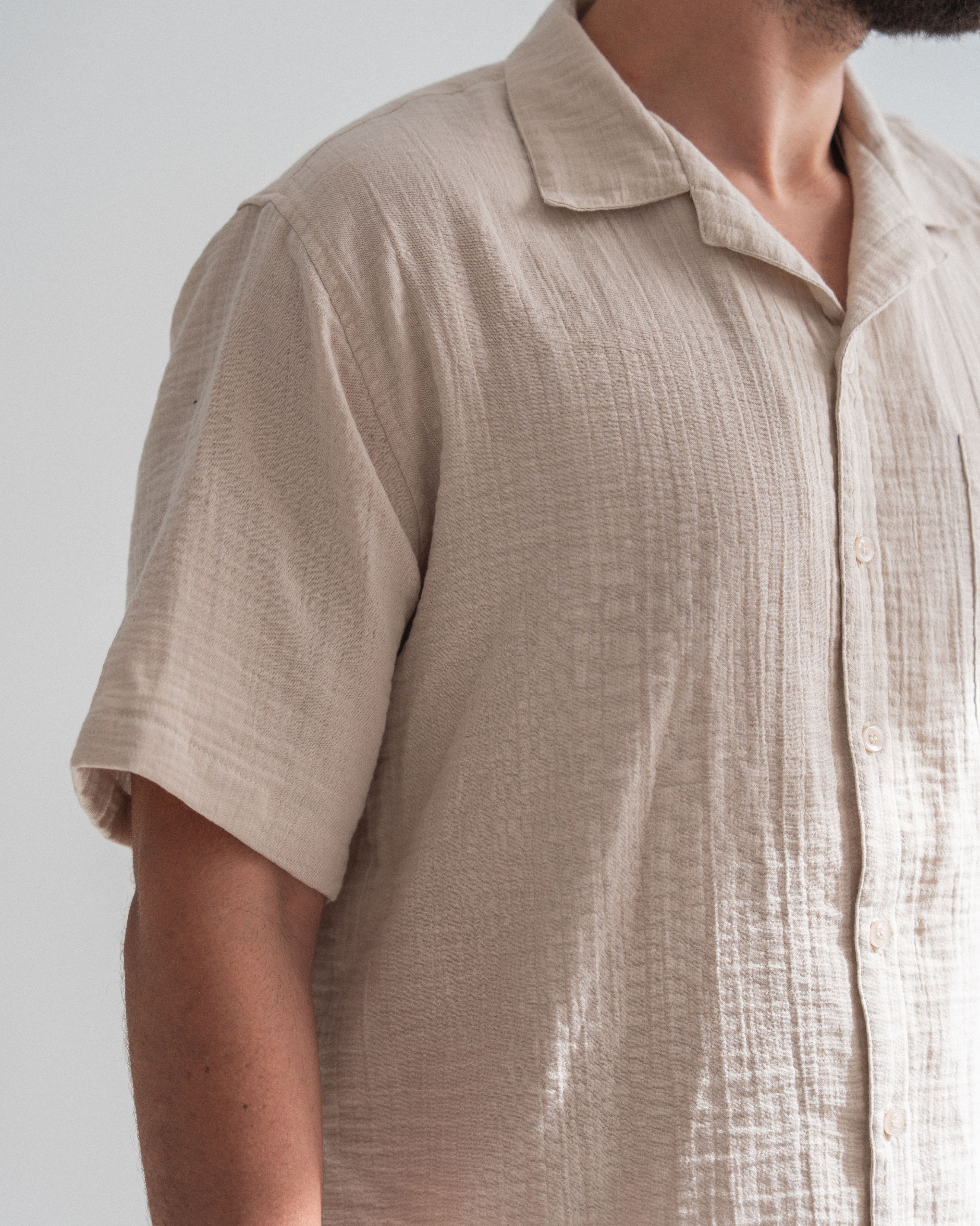 Relaxed Cotton Gauze Shirt - Half Sleeve