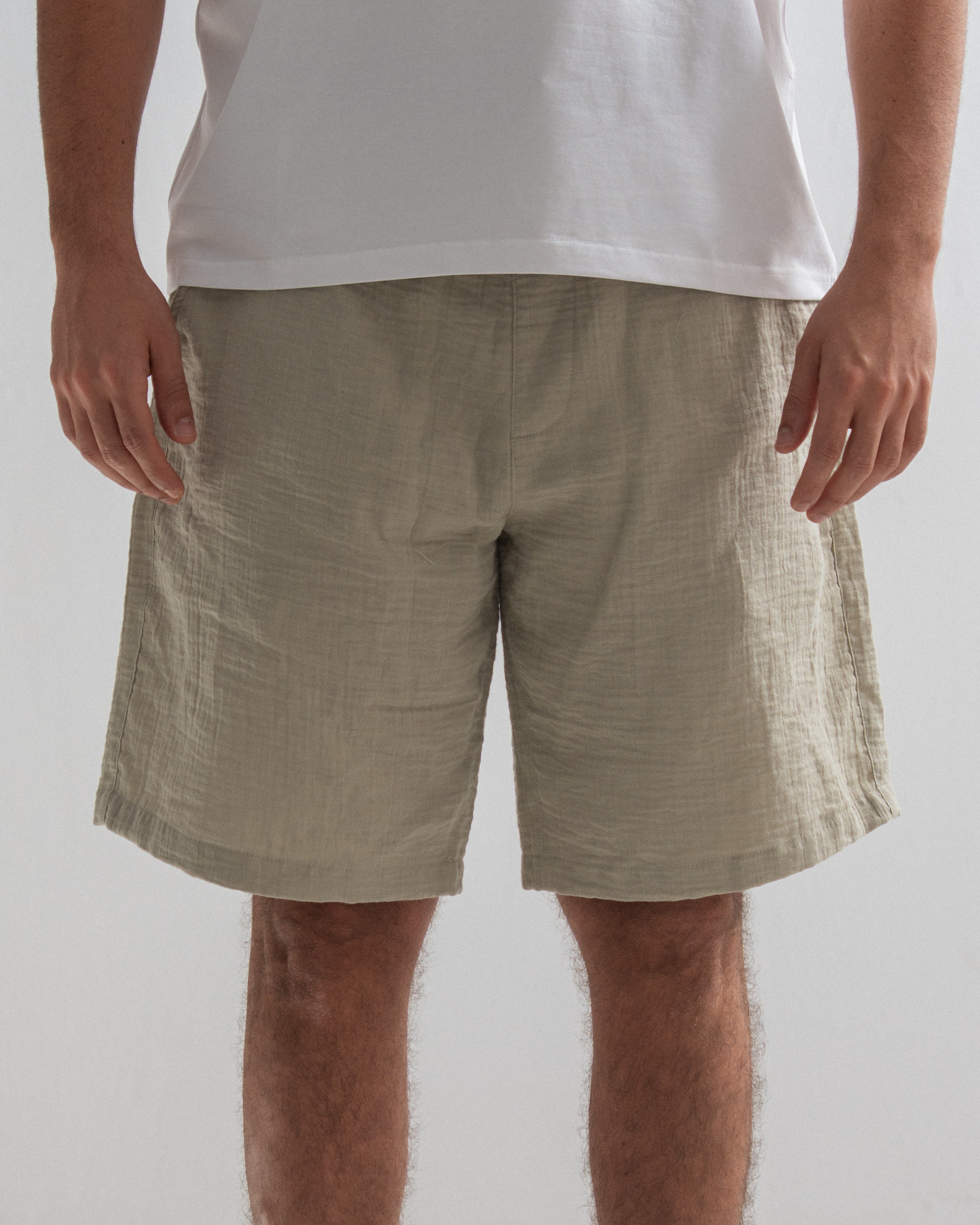 Relaxed Cotton Gauze Shorts