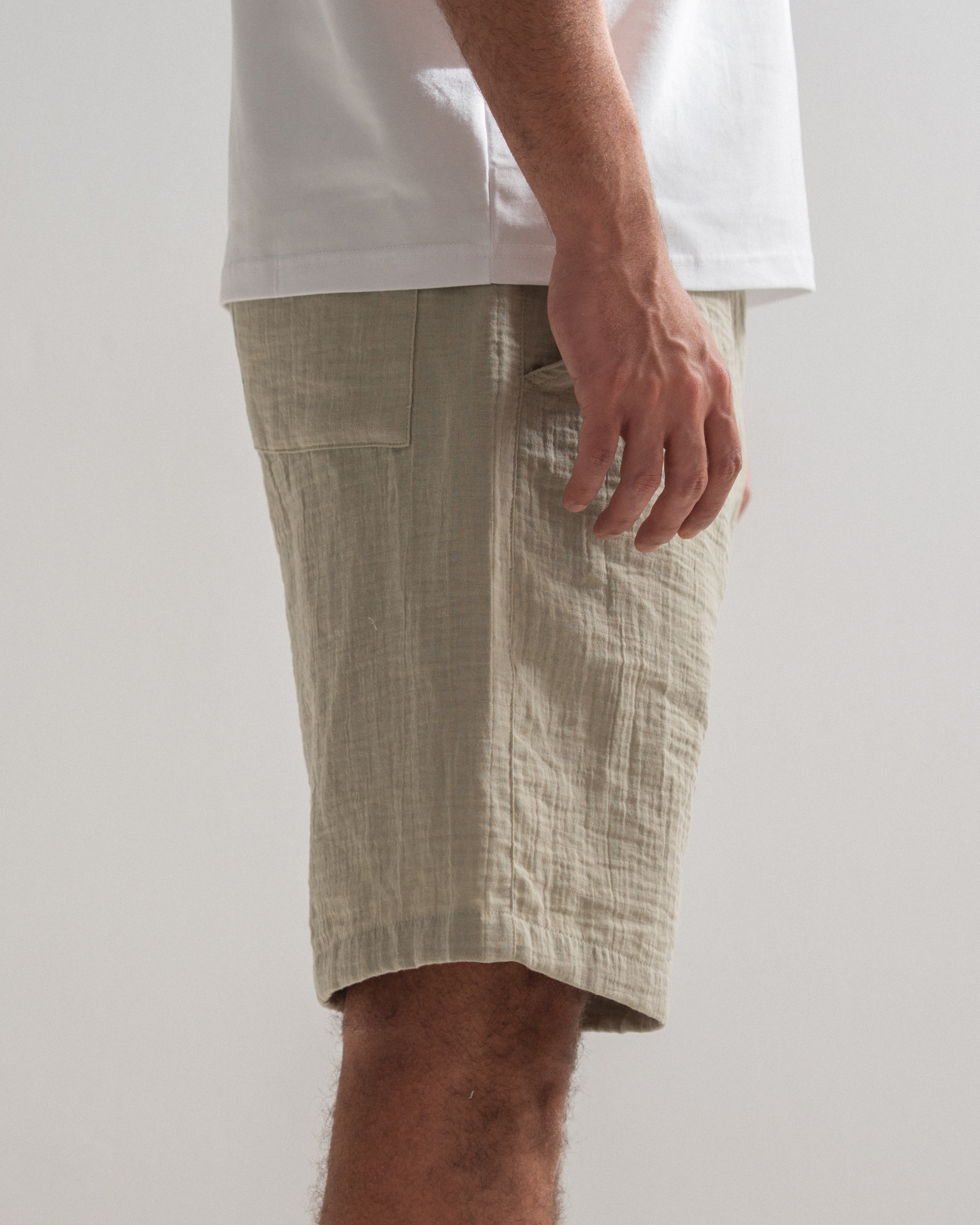Relaxed Cotton Gauze Shorts