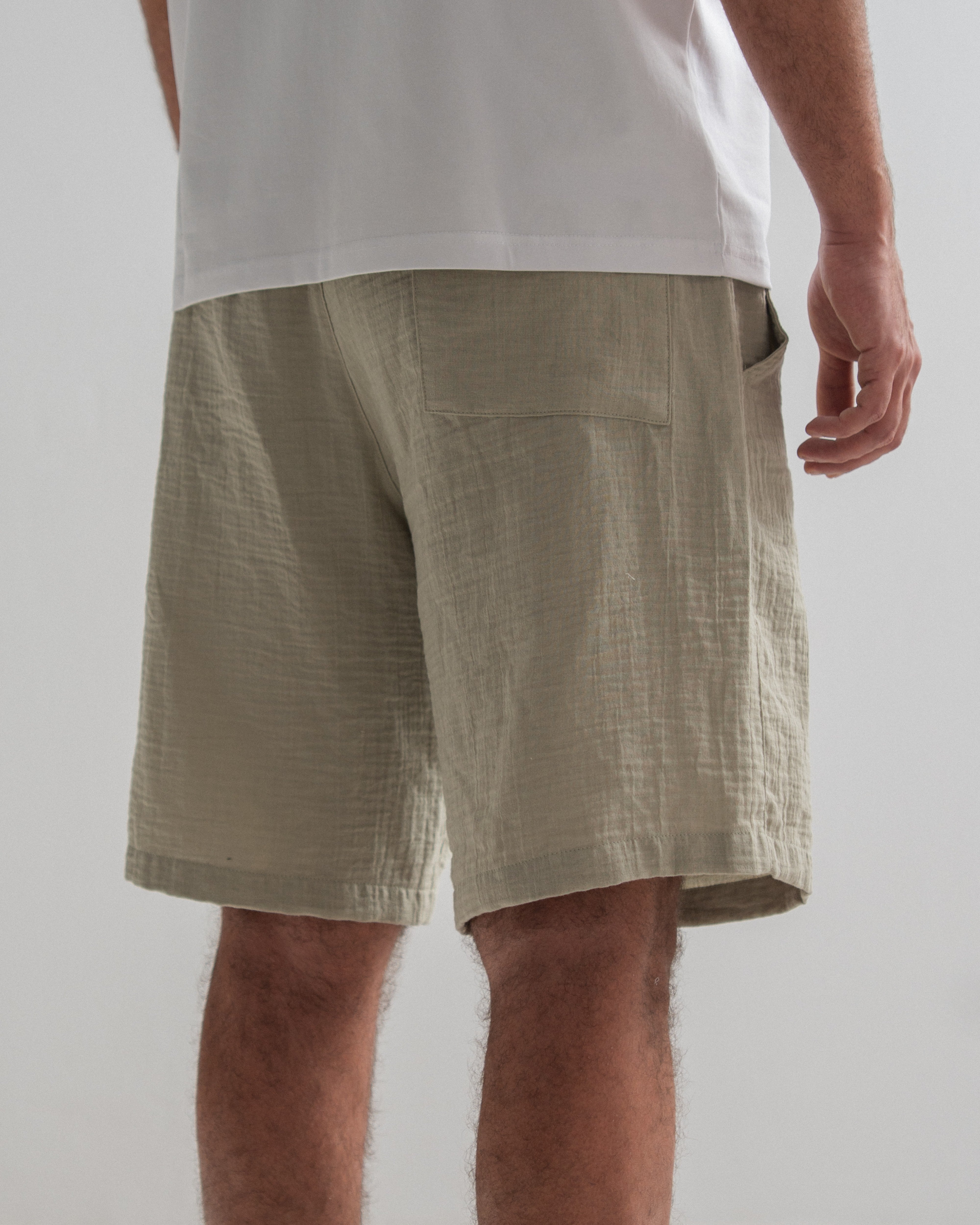 Relaxed Cotton Gauze Shorts