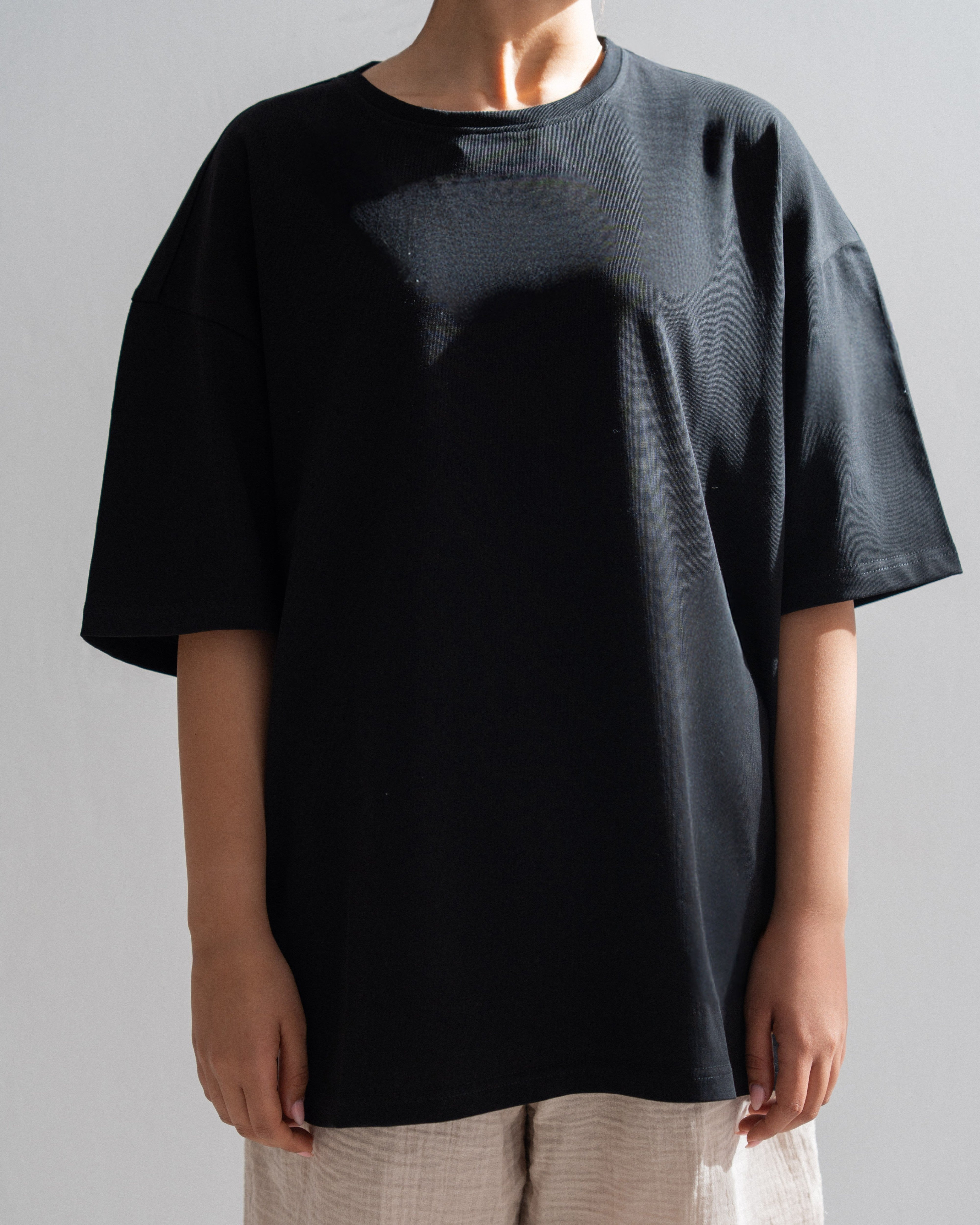 Oversized Cotton T-shirt - Crew Neck