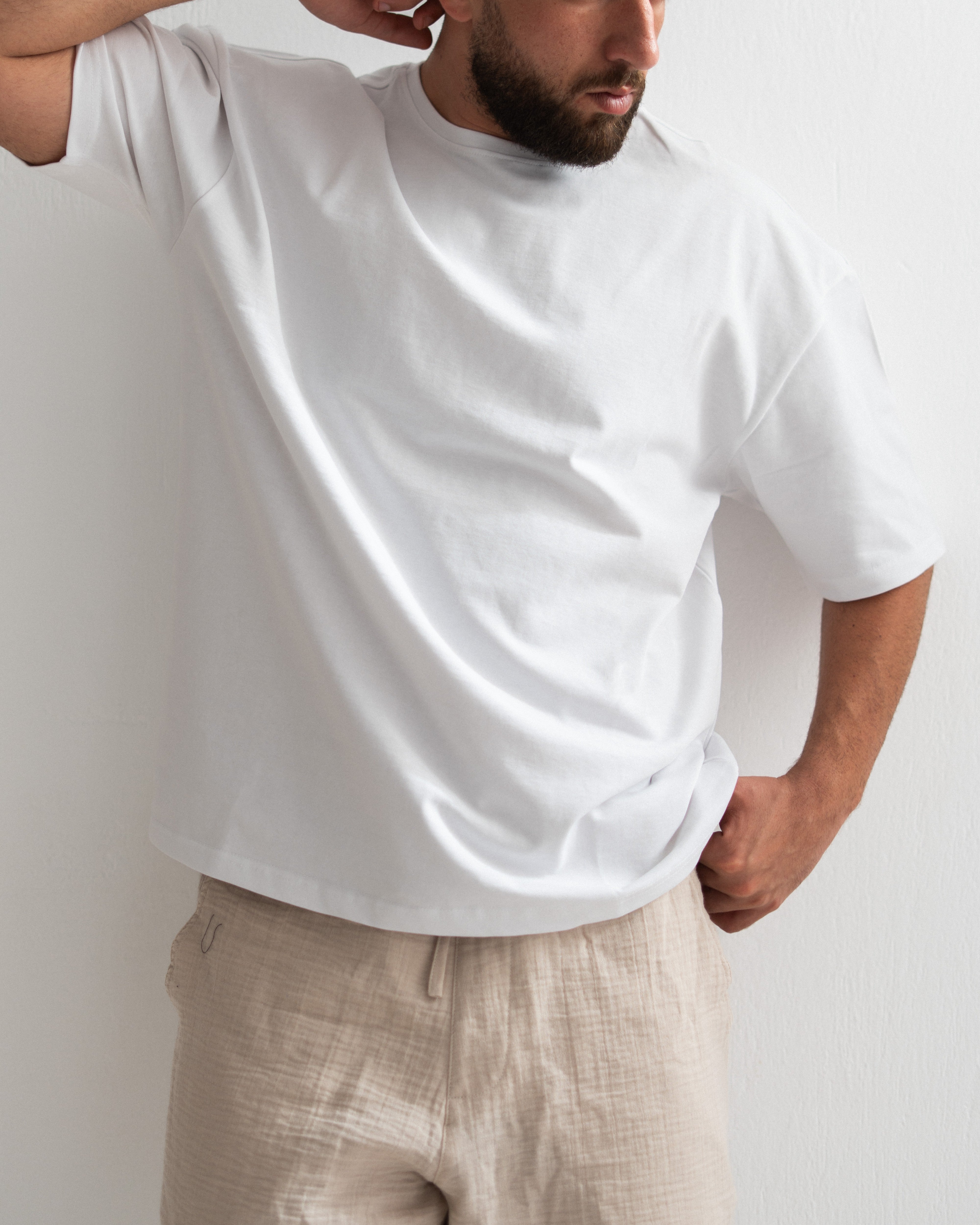 Oversized Cotton T-shirt - Crew Neck