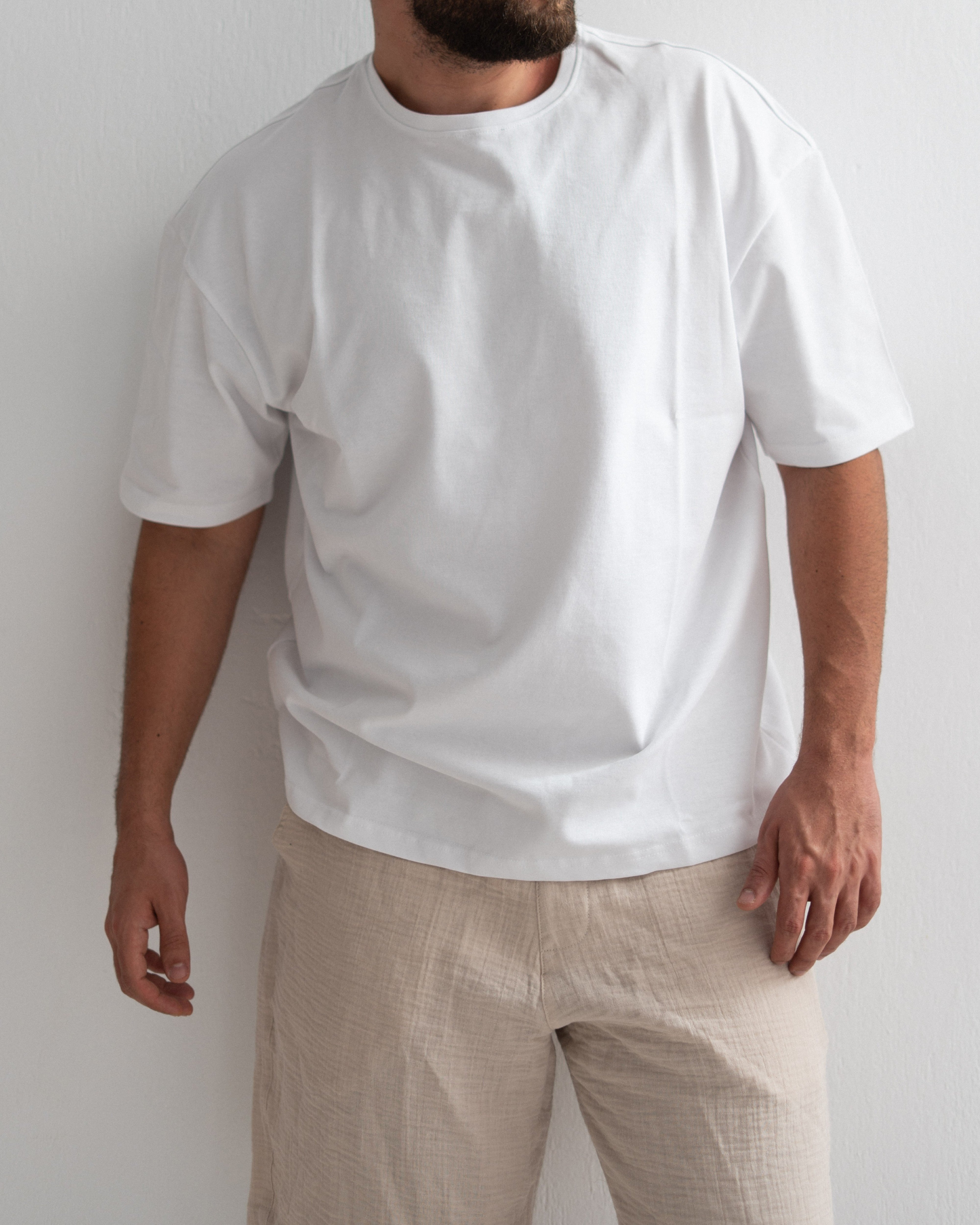 Oversized Cotton T-shirt - Crew Neck