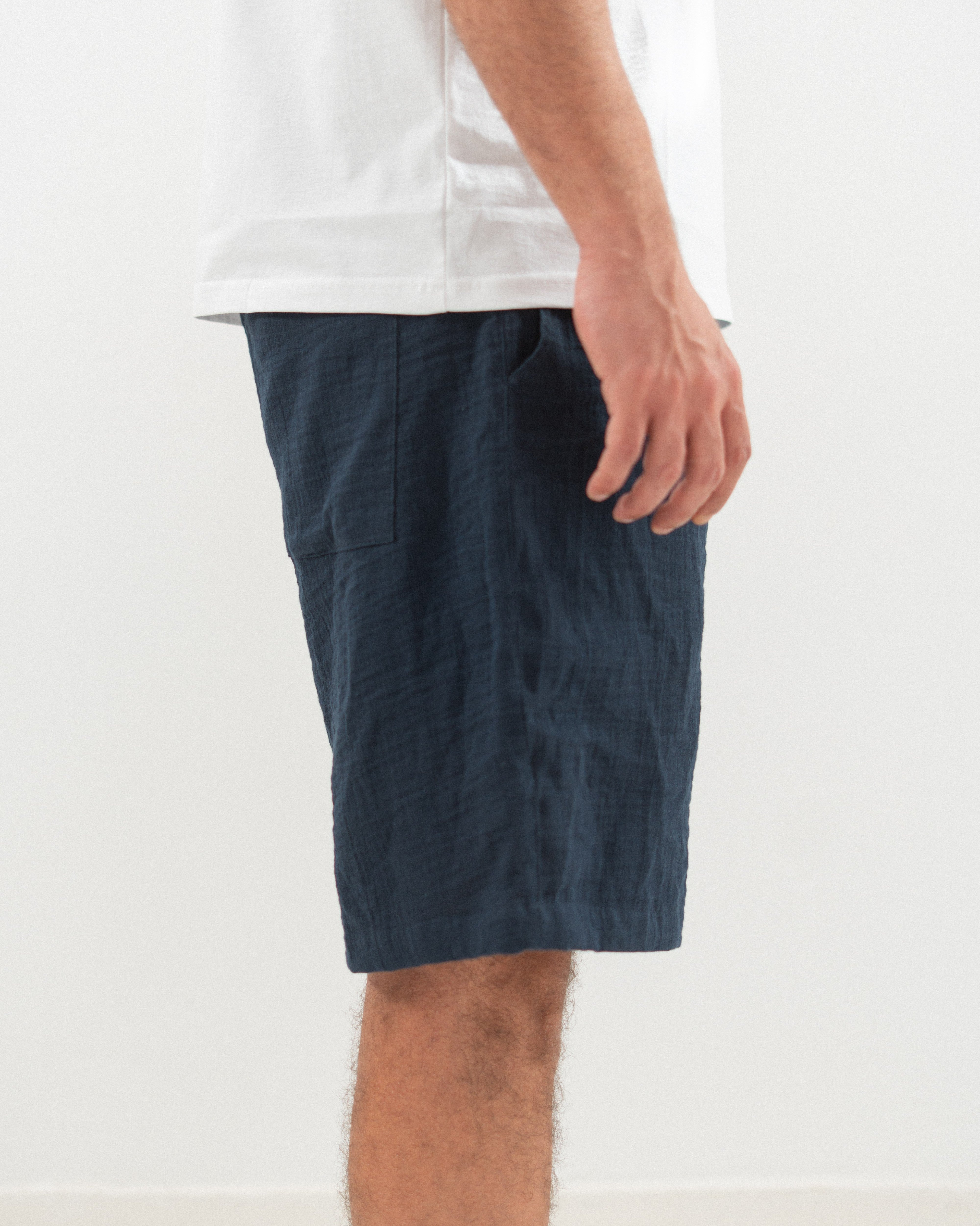 Relaxed Cotton Gauze Shorts