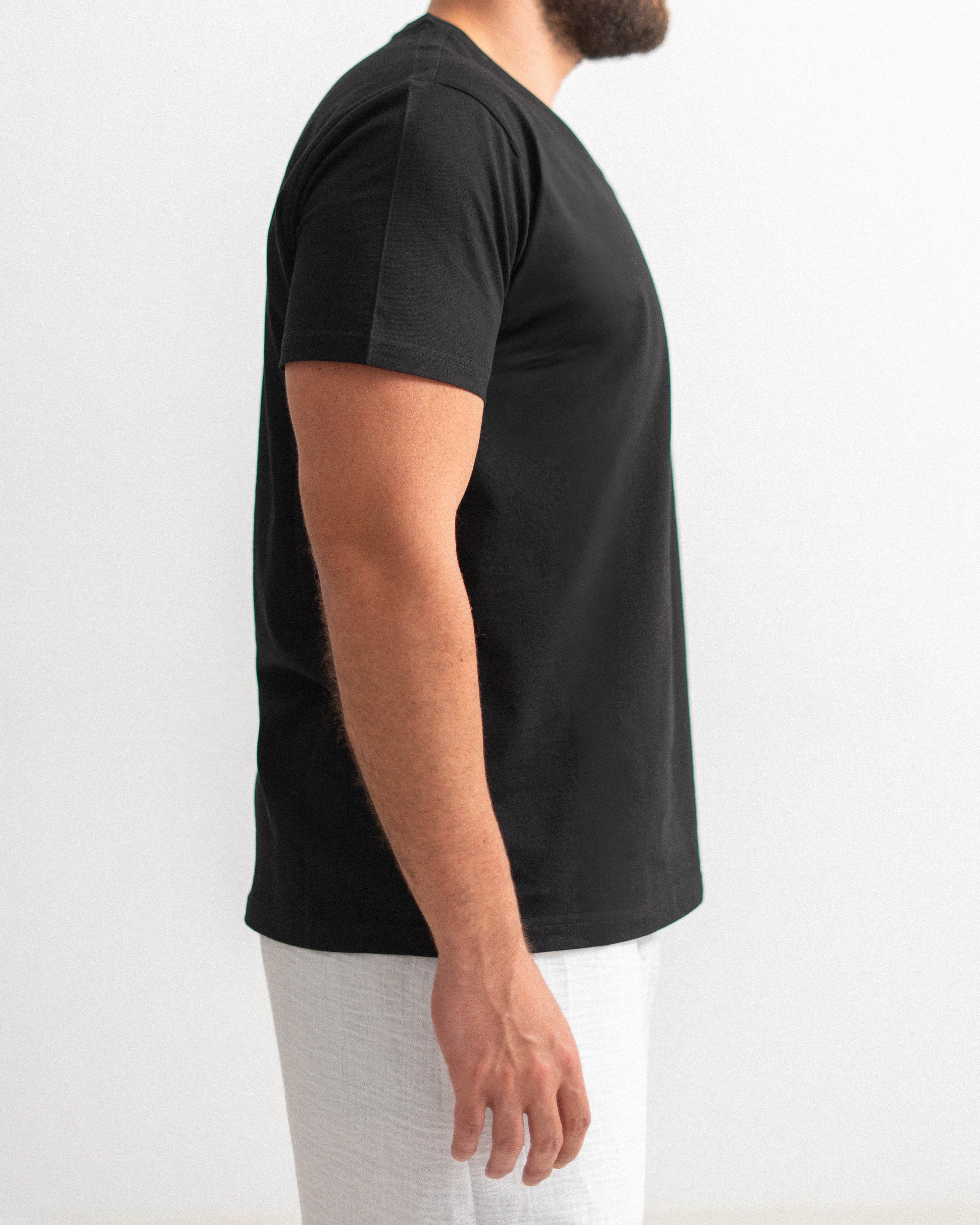 Regular Cotton T-shirt -  V Neck