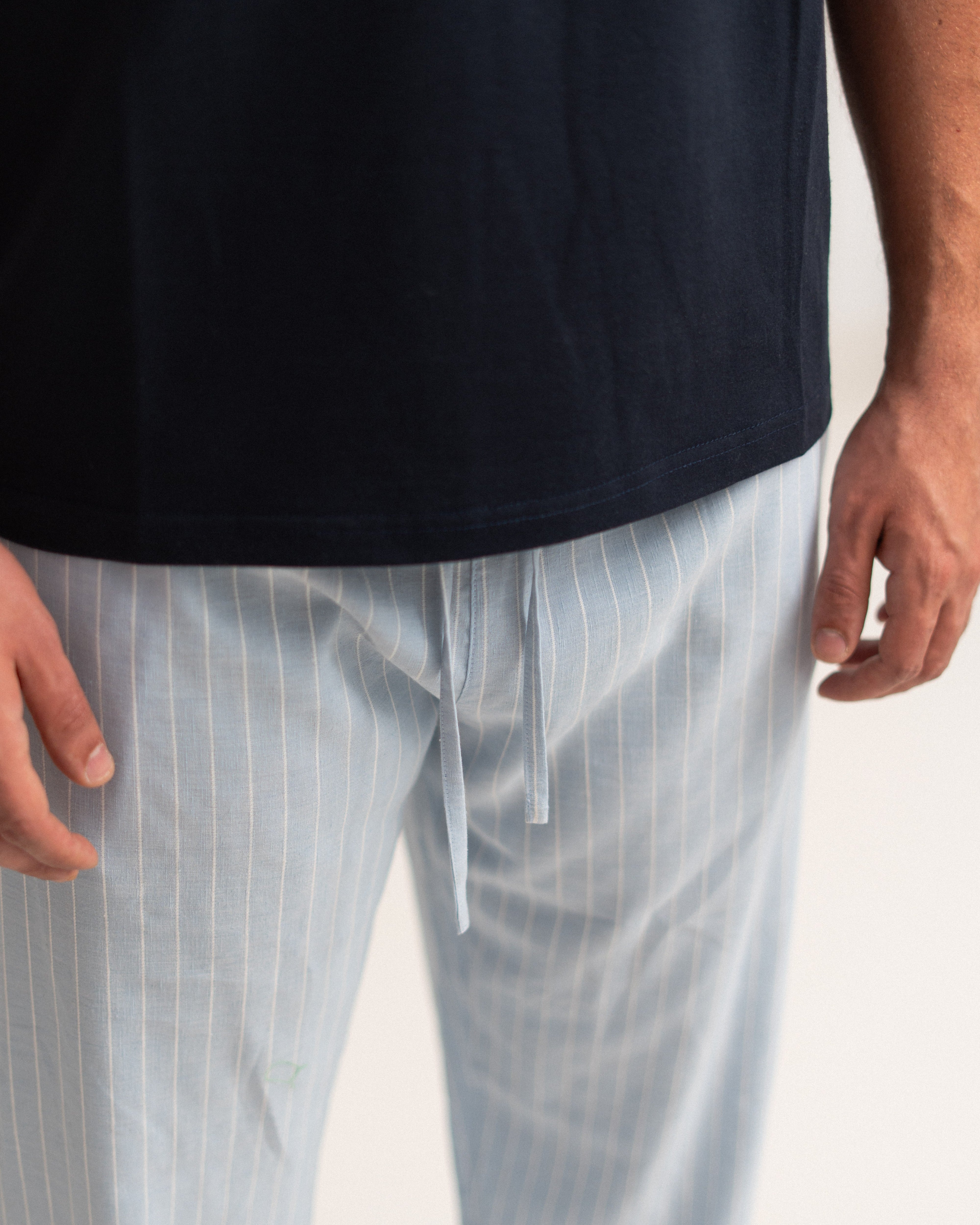 Relaxed Cotton Pants - Striped