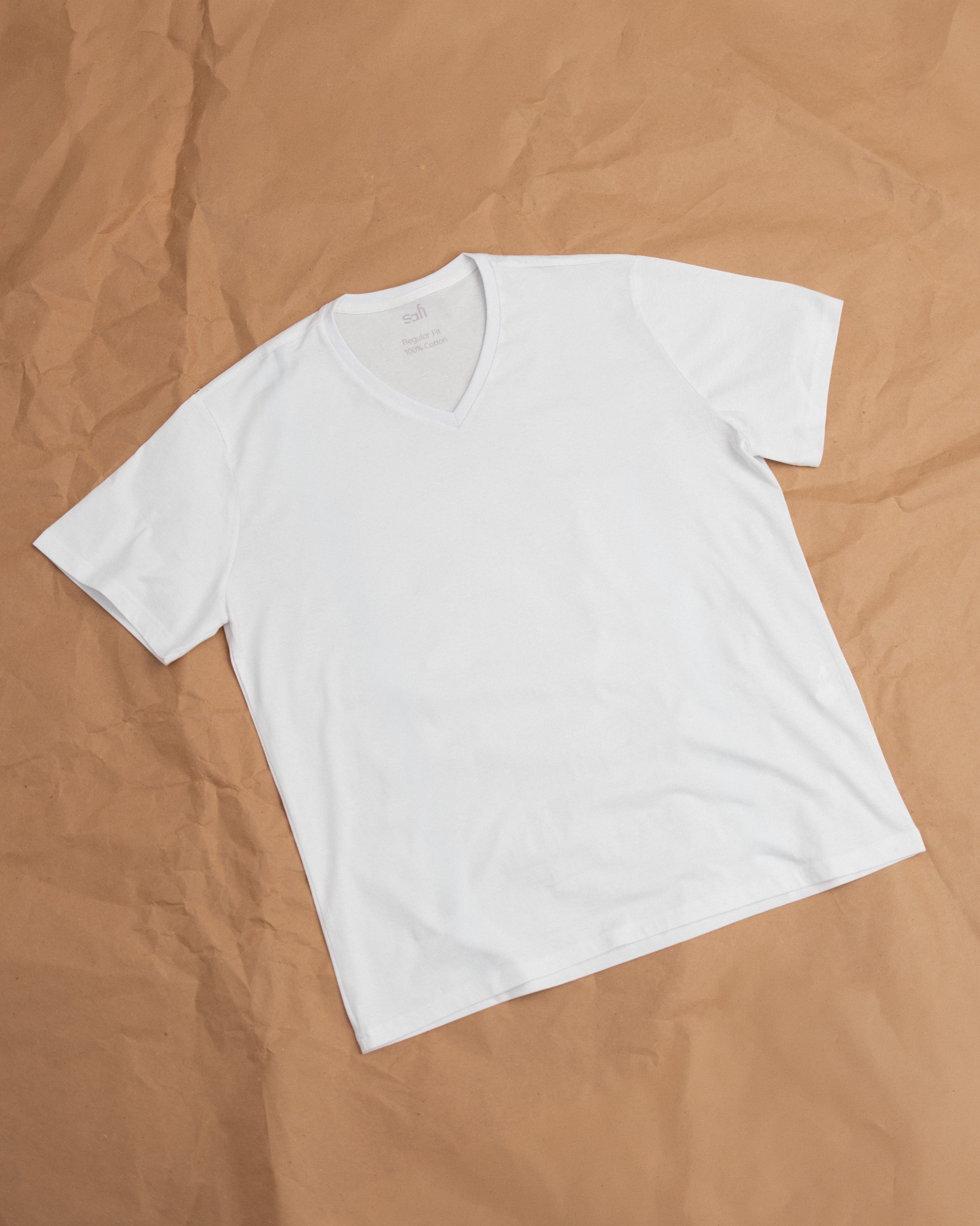 Regular Cotton T-shirt -  V Neck