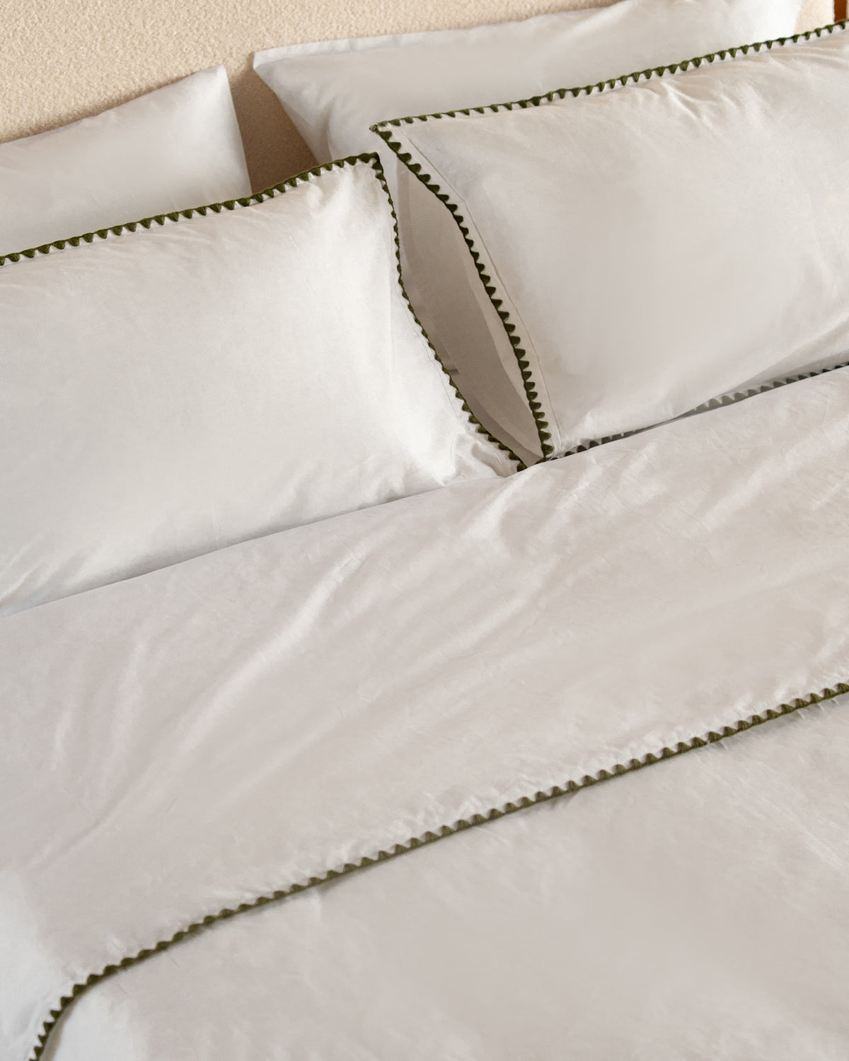 Crochet-Border Bedsheet Set - Flat - Egyptian Cotton