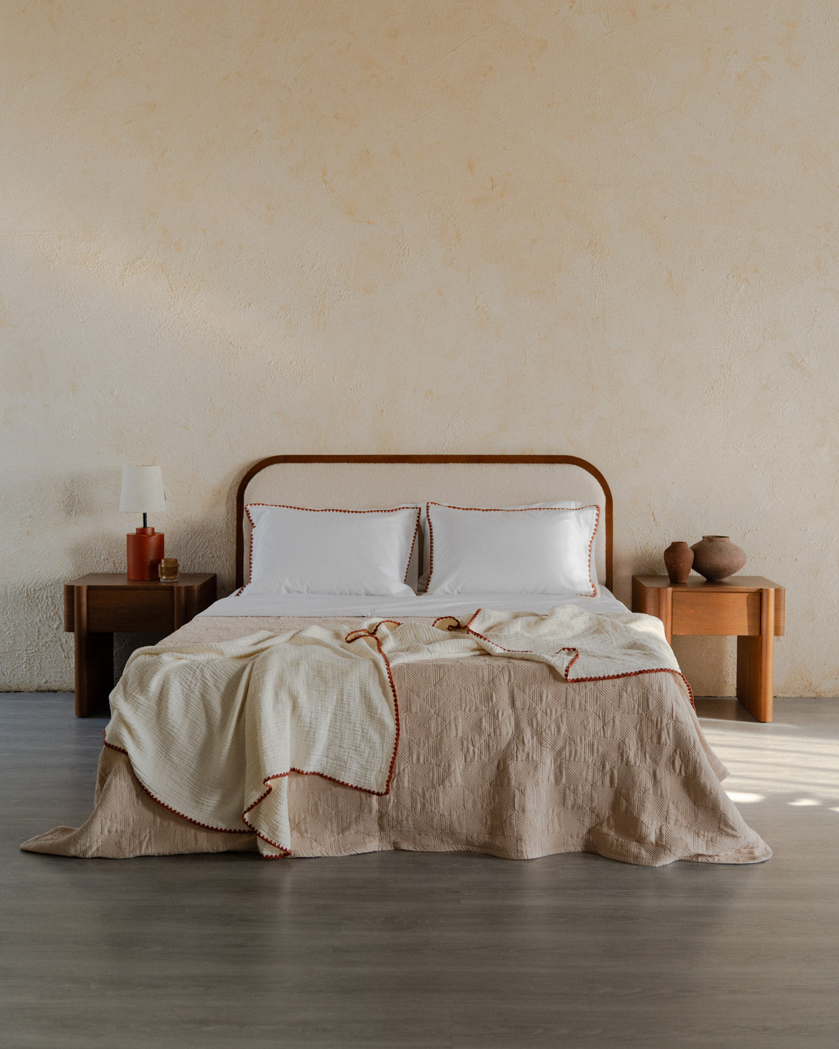 Crochet-Border Coverlet - Muslin - Cotton