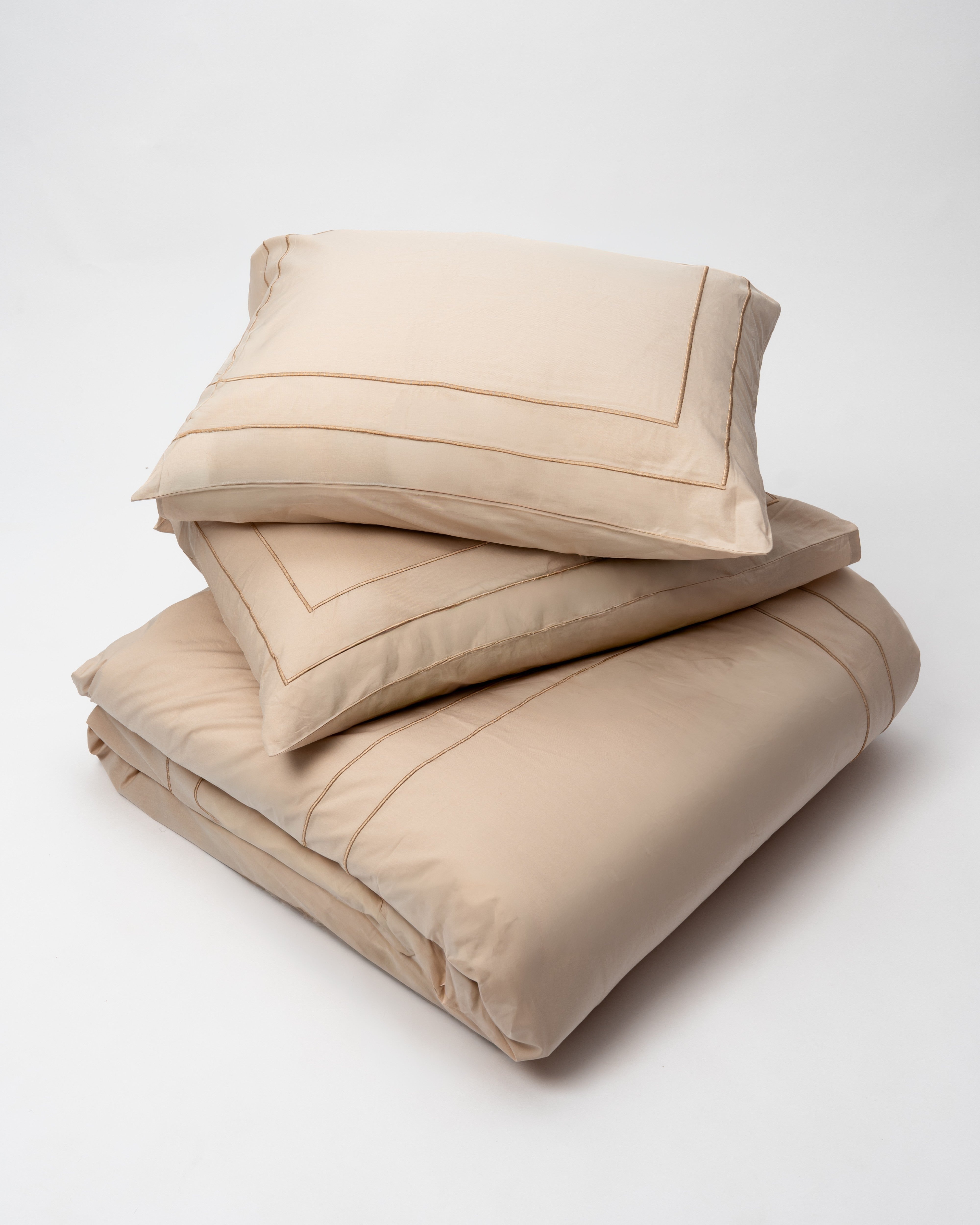 Duvet Cover Set - Double Frame Embroidery - Egyptian Cotton